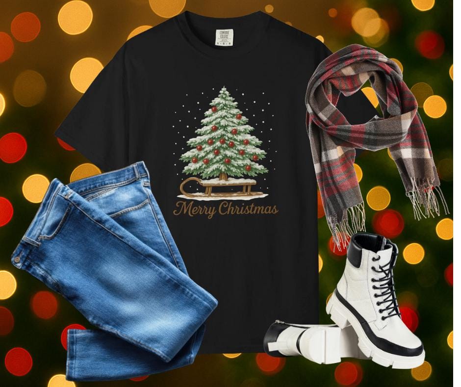 Cozy Christmas T-shirt - Unisex Garment-Dyed Tee, Holiday Gift, Festive Apparel, Casual Christmas Wear