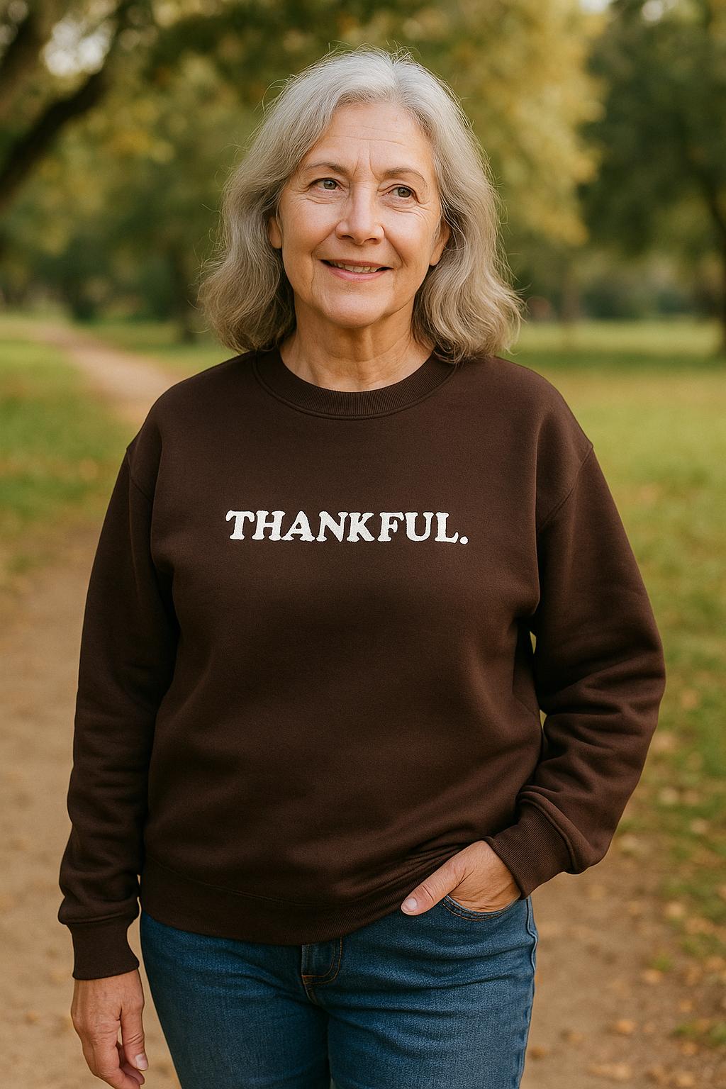 Thankful Embroidered Crewneck Sweatshirt | Cozy Fall Fashion, Gratitude Gift