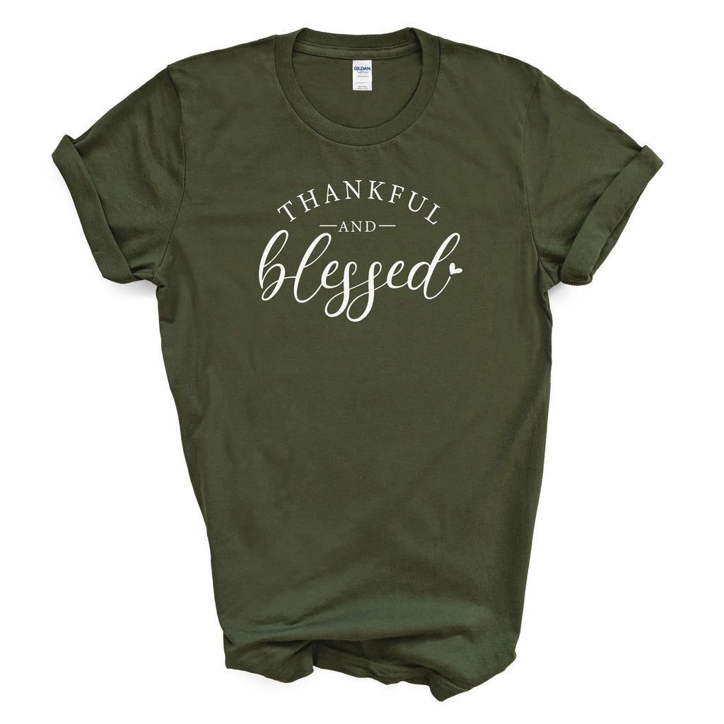 Thankful and Blessed Shirt Fall Graphic Cotton Tee Autumn Outfit
