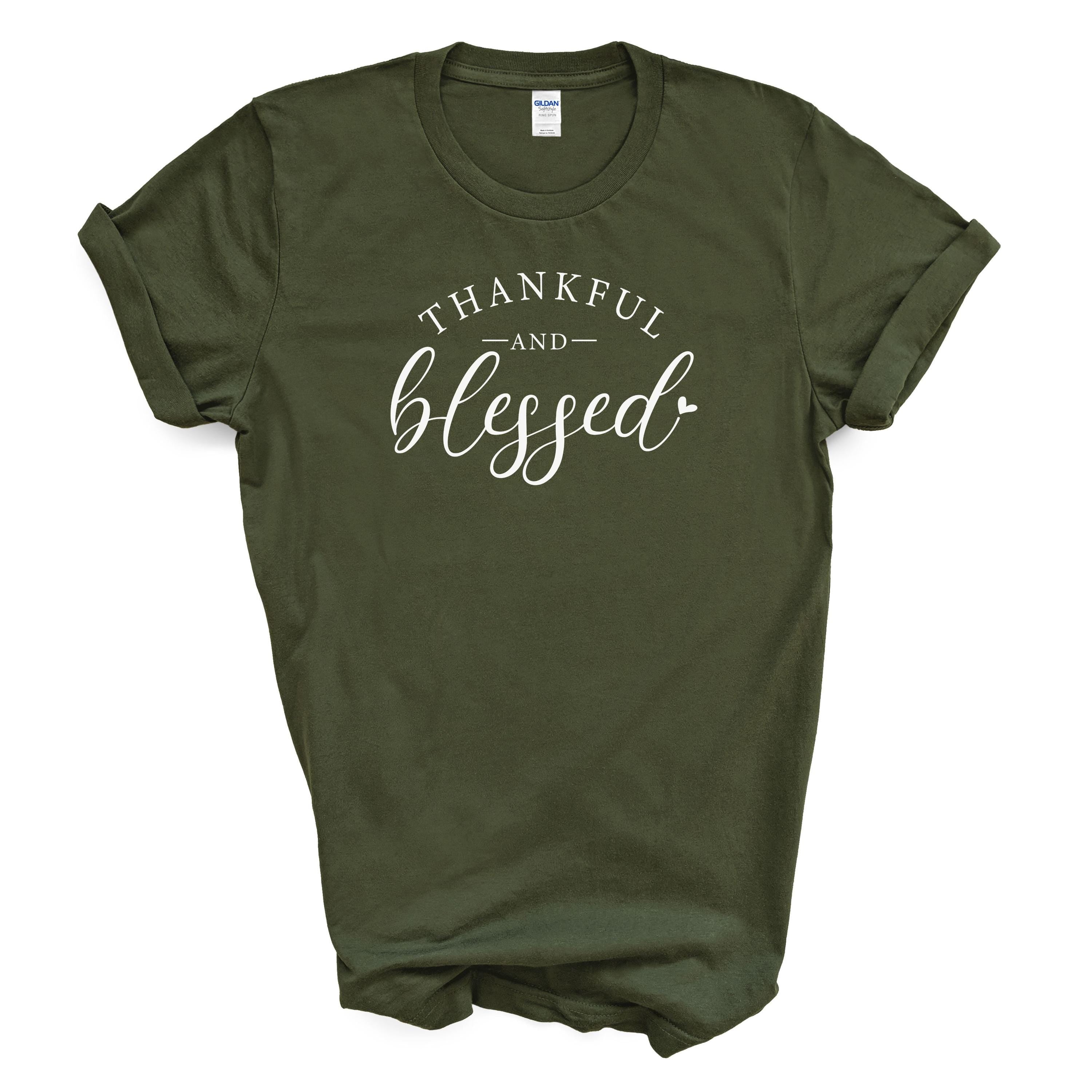 Thankful and Blessed Shirt Fall Graphic Cotton Tee Autumn Outfit