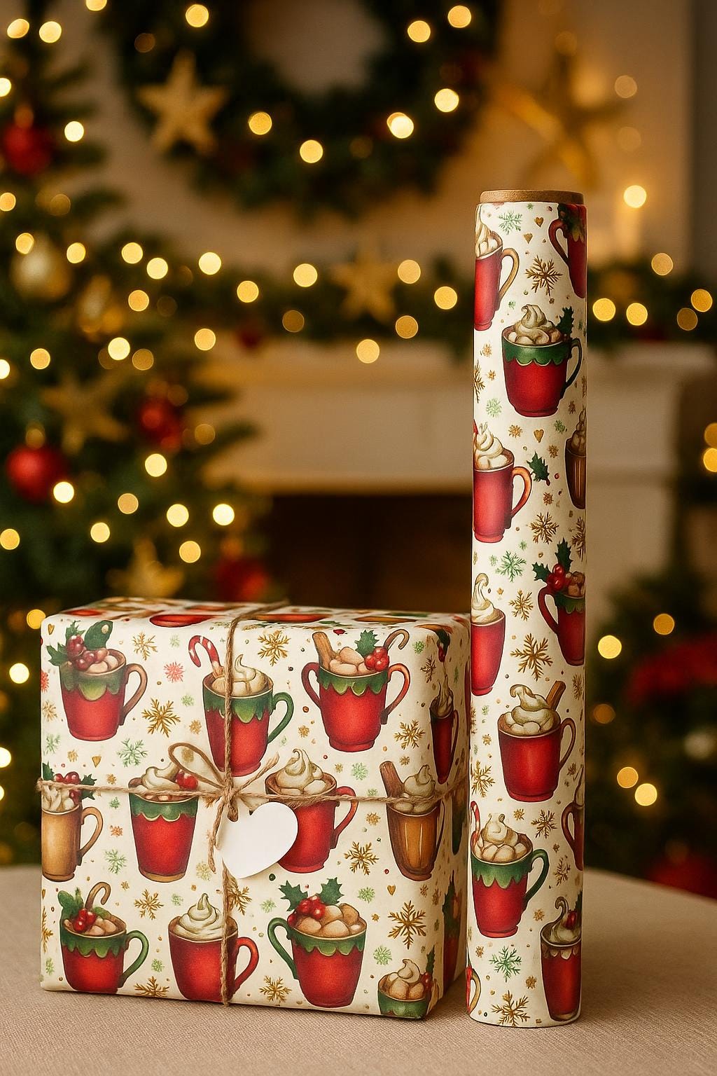 Christmas Wrapping Paper, Festive Gift Wrap, Holiday Gift Wrap, Seasonal Wrap, Wrap for Birthdays, New Year Decorations