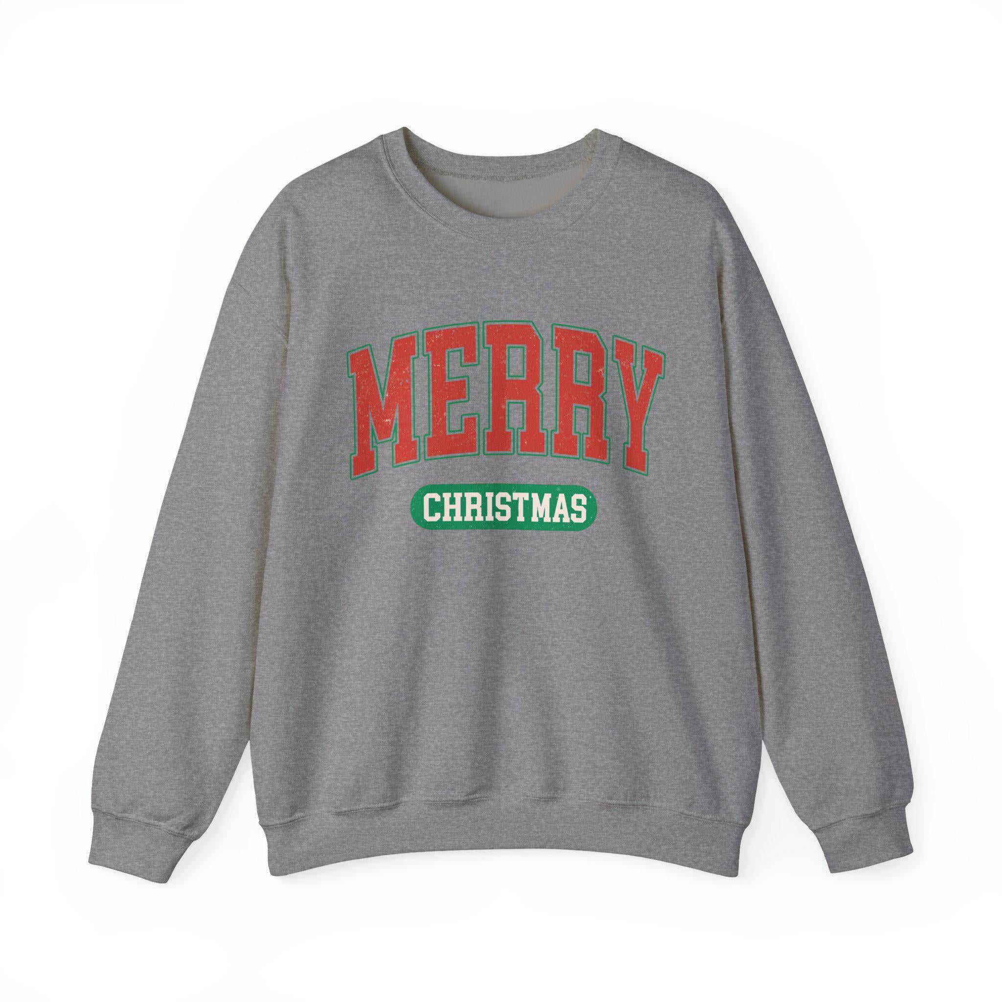 Merry Christmas Sweatshirt, Unisex Crewneck, Holiday Apparel, Cozy Winter Wear, Christmas Fashion