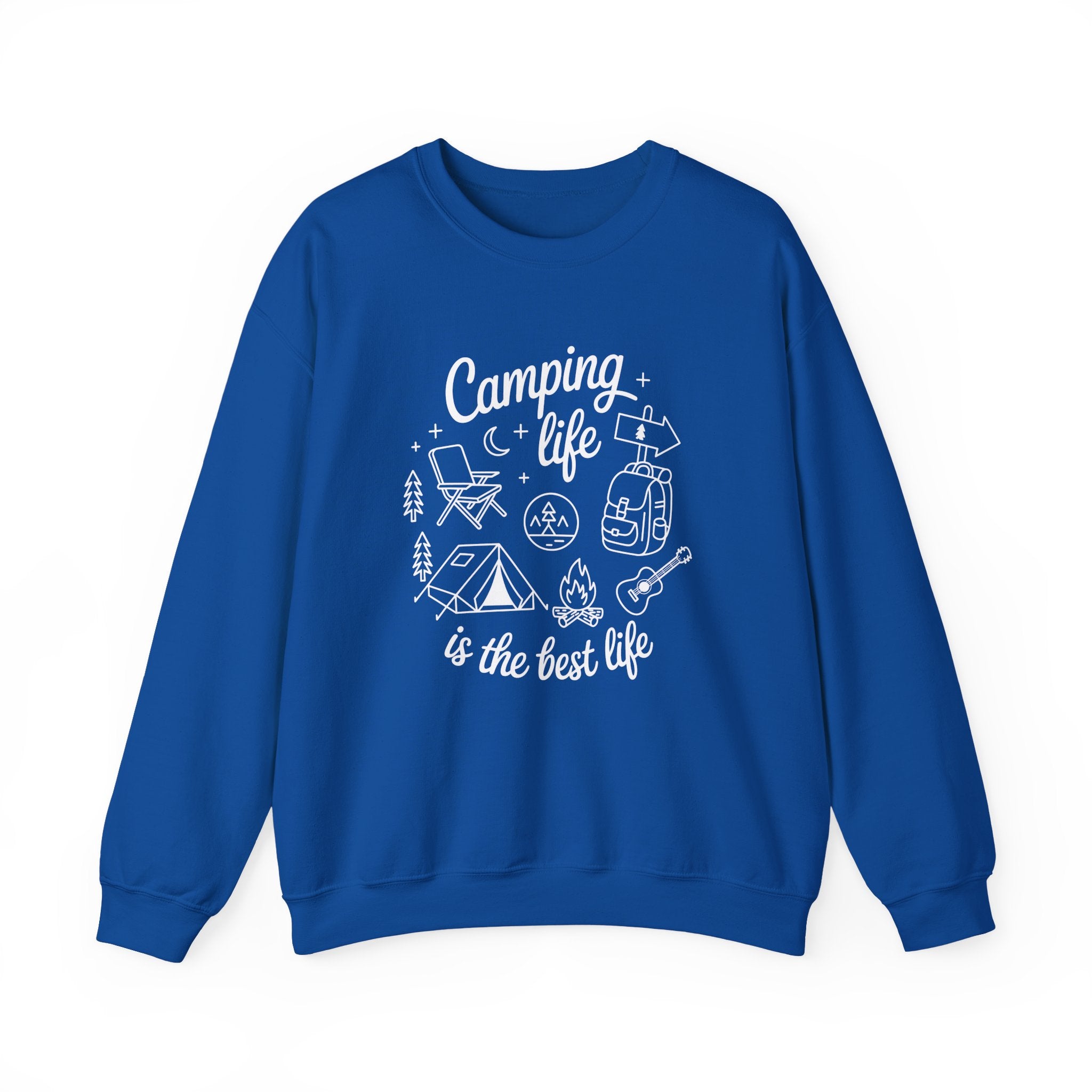 Camping Life Crewneck Sweatshirt — "Camping Life is the Best Life" Outdoor Graphic