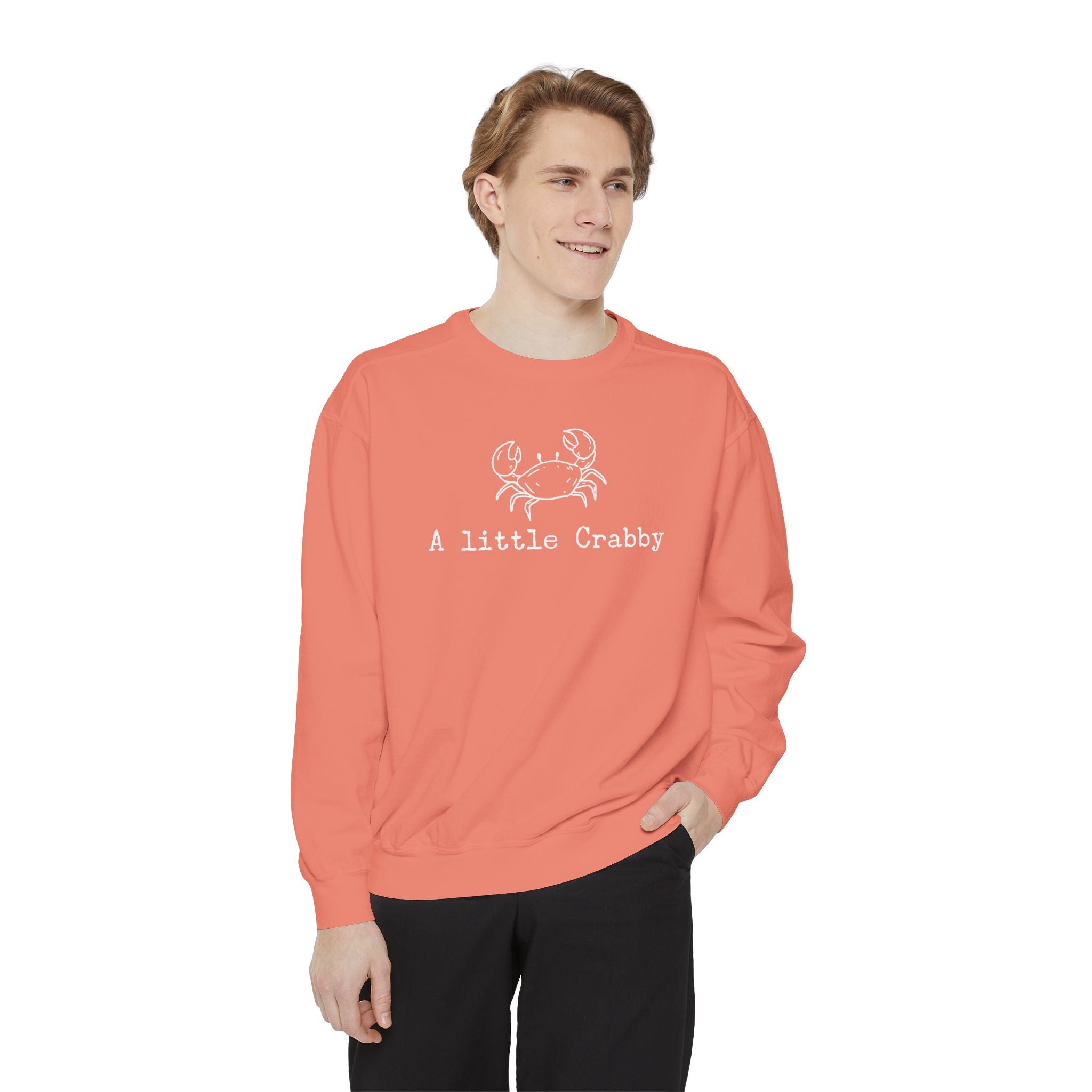 Crab Sweatshirt — "A Little Crabby" Garment-Dyed Crewneck