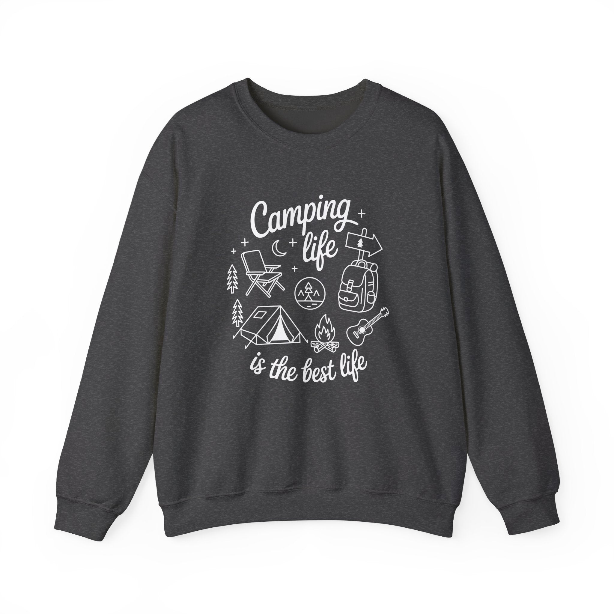 Camping Life Crewneck Sweatshirt — "Camping Life is the Best Life" Outdoor Graphic