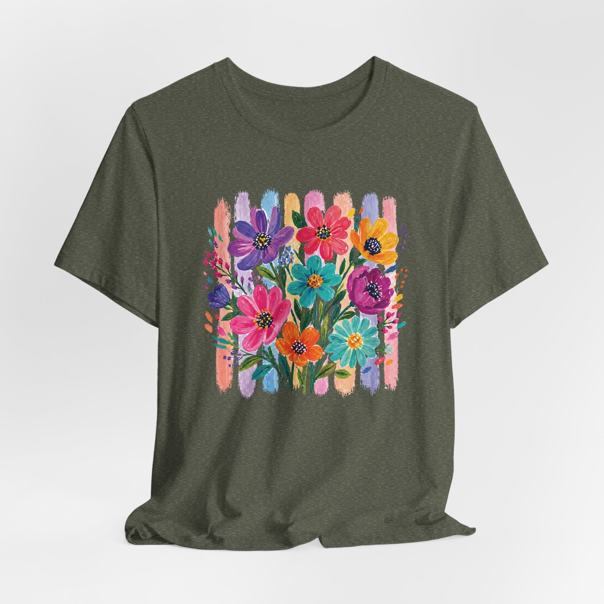Floral Bouquet Tee — Colorful Painterly Flowers Graphic T-Shirt