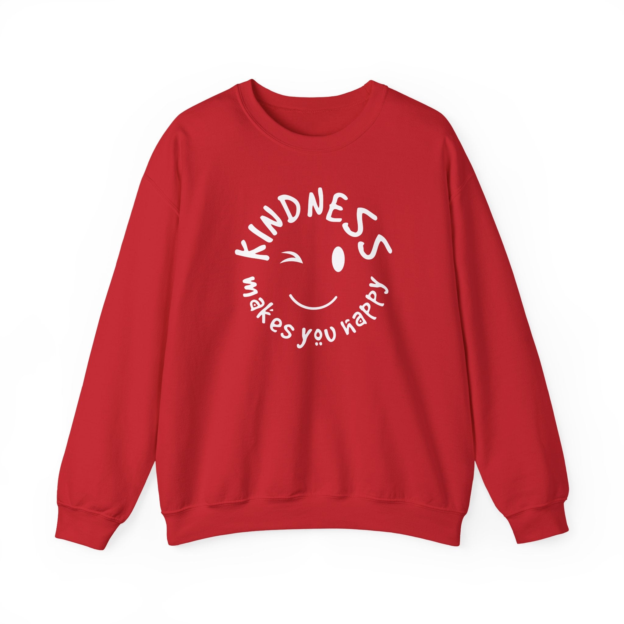 Kindness Makes You Happy Sweatshirt | Positive Quote Pullover | Gildan 18000 Maroon Crewneck | Mental Health Kindness Gift