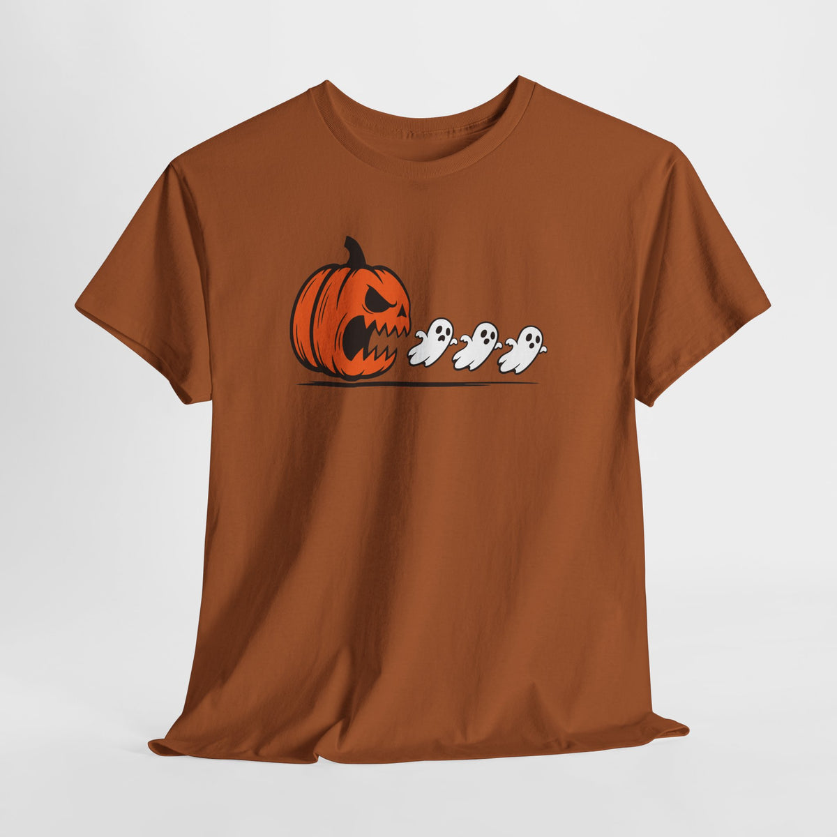 Halloween Pumpkin & Ghosts Tee — Spooky Cute Fall T-Shirt