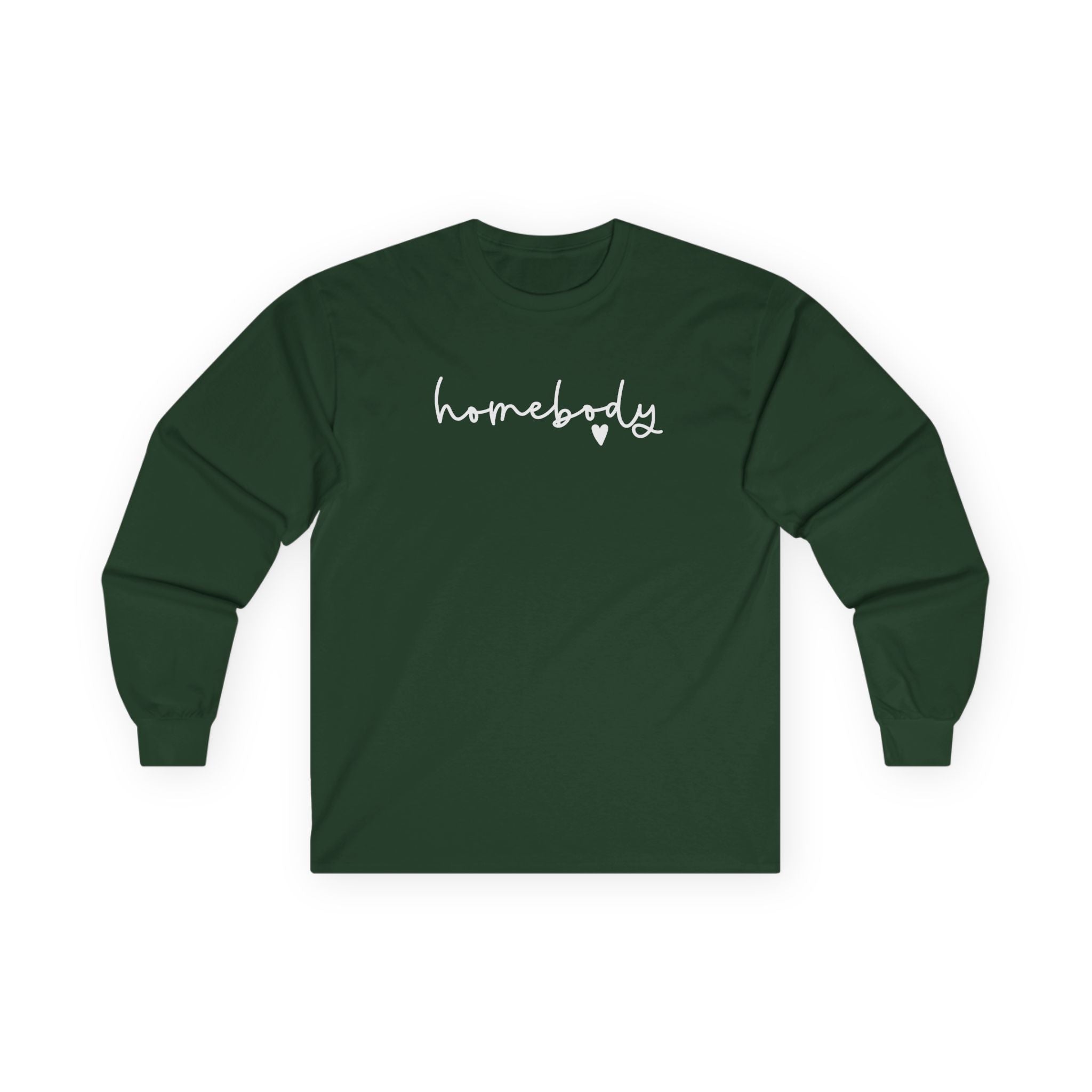 Homebody Script Long Sleeve Tee — Cozy Casual Pullover