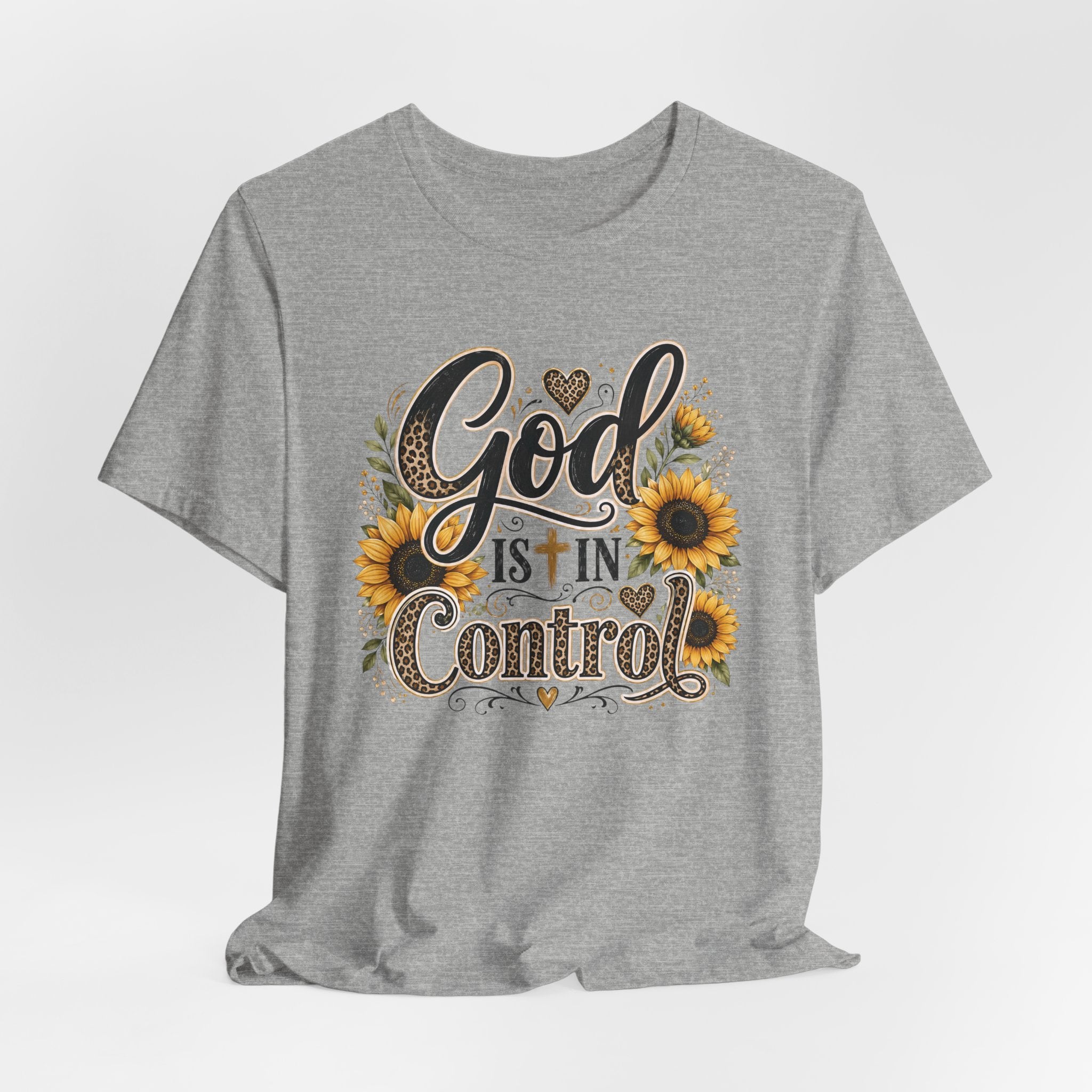 God Is In Control Sunflower Tee — Inspirational Christian T‑Shirt