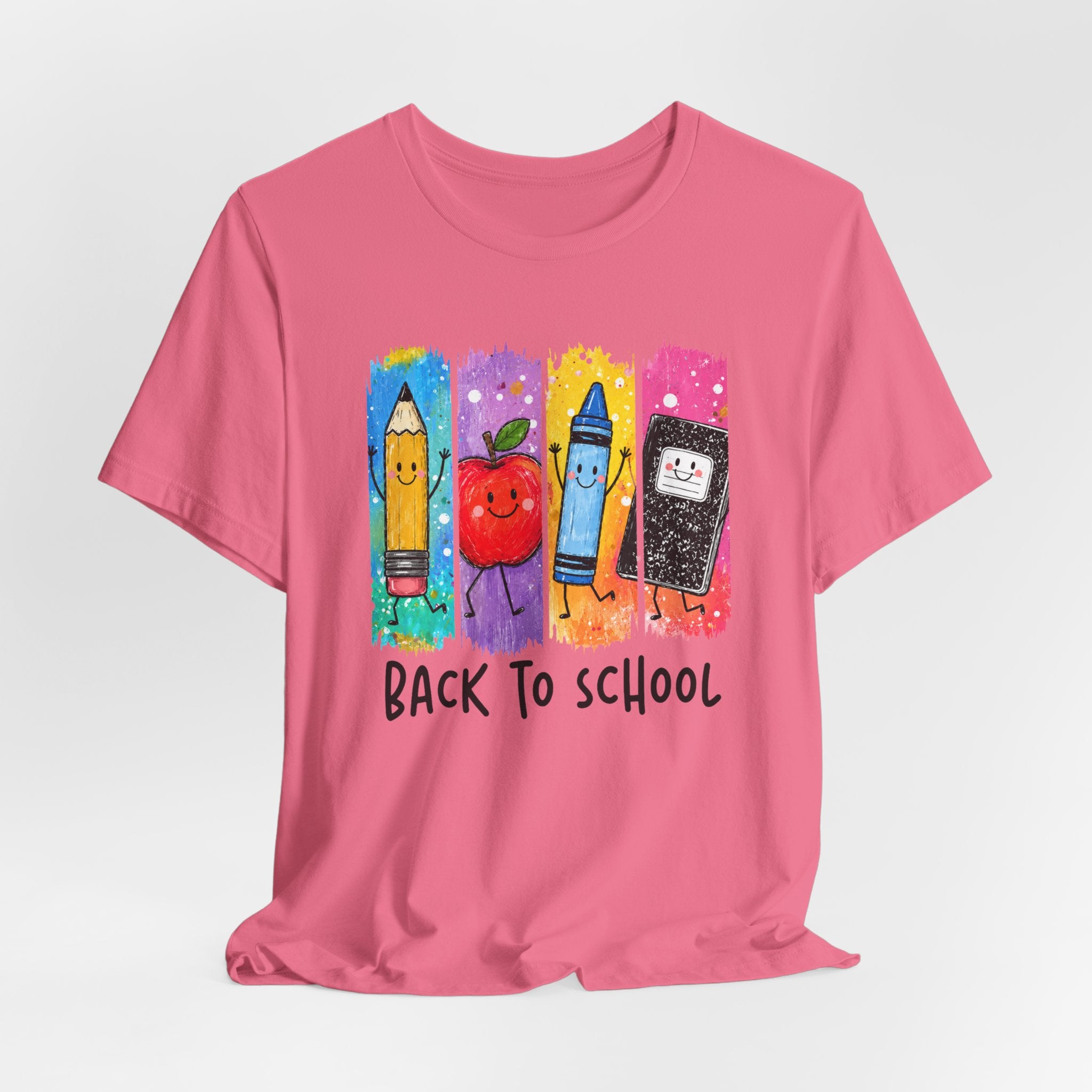Back to School Kids Tee — Cute Pencil, Apple & Crayon School Supplies Shirt
