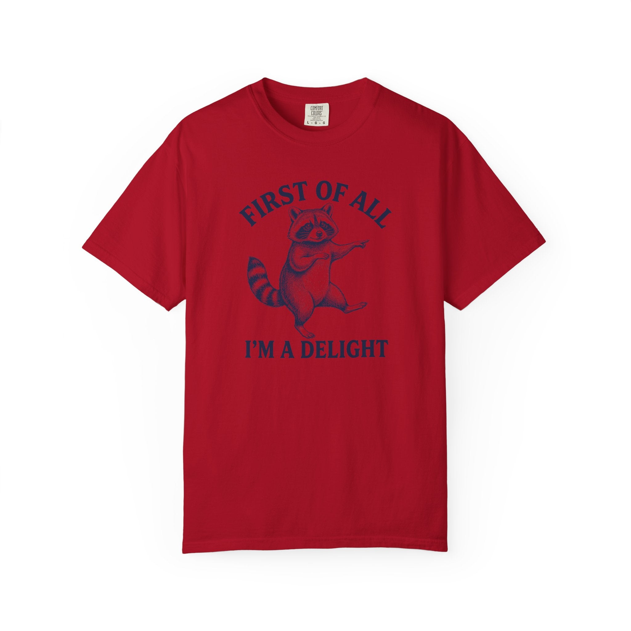 'First of All I'm a Delight' Raccoon  Graphic T-Shirt