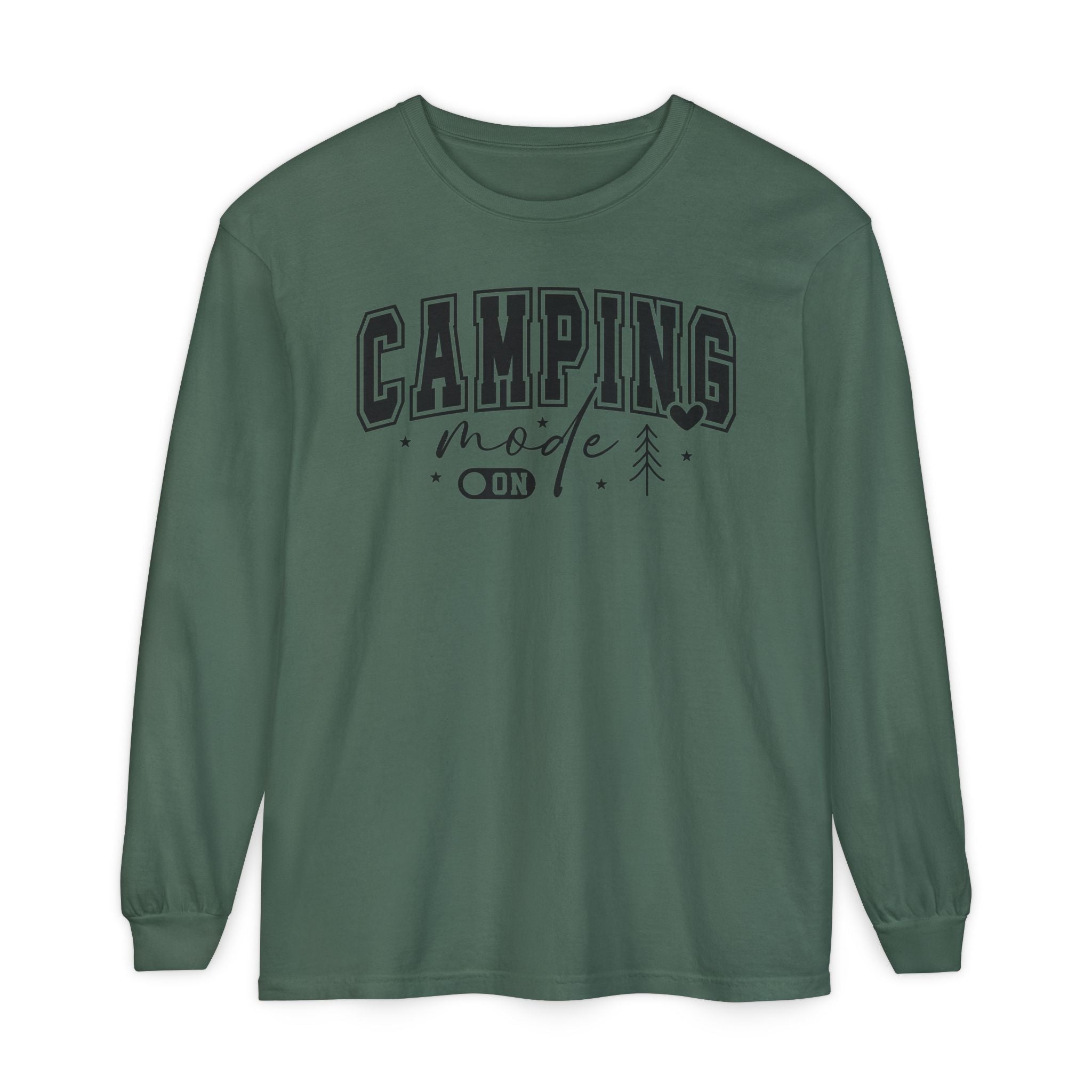 Camping Mode Long Sleeve T-Shirt — Cozy Outdoors Graphic Shirt