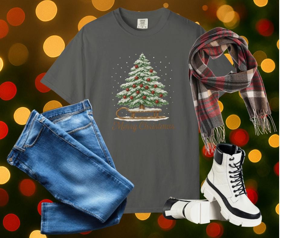 Cozy Christmas T-shirt - Unisex Garment-Dyed Tee, Holiday Gift, Festive Apparel, Casual Christmas Wear