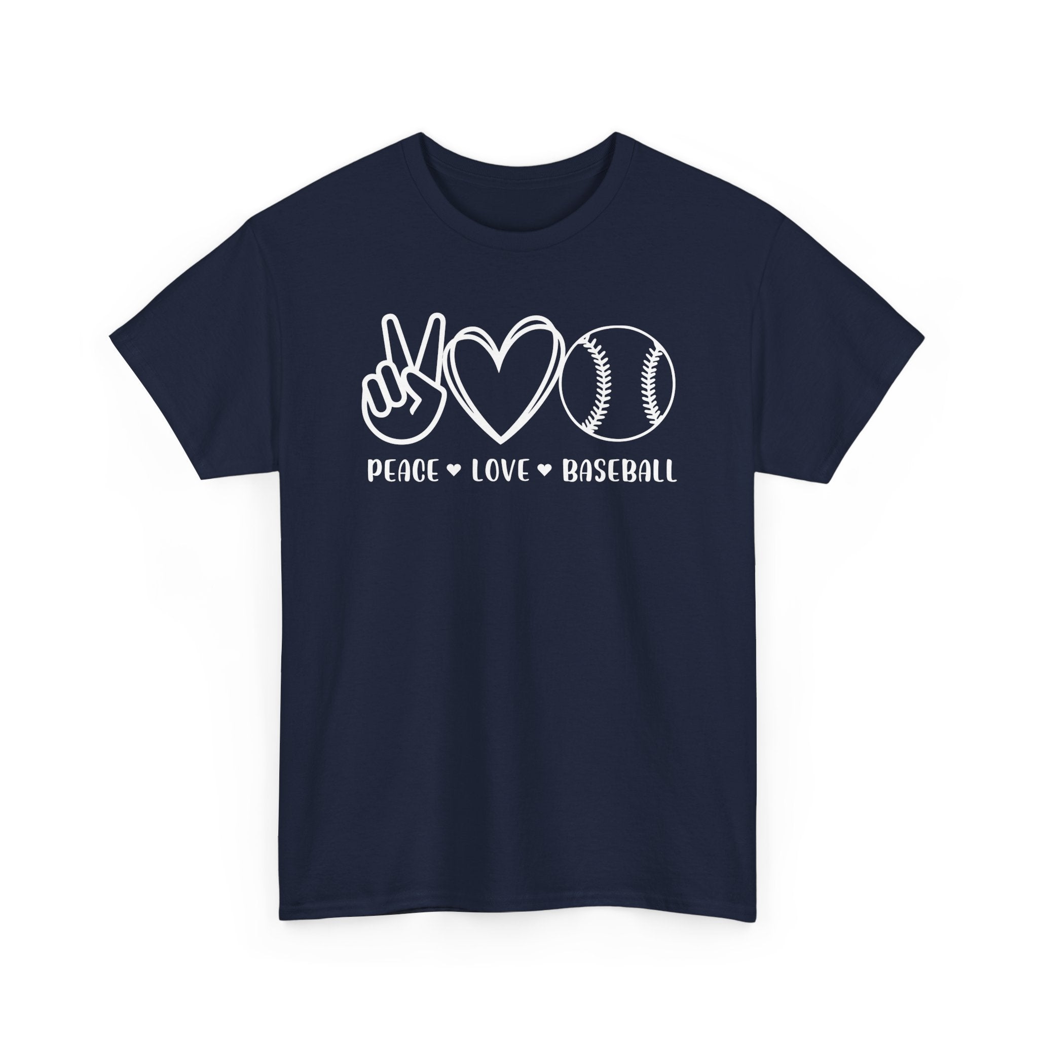 Baseball Peace Love T-Shirt — "Peace • Love • Baseball" Graphic Tee