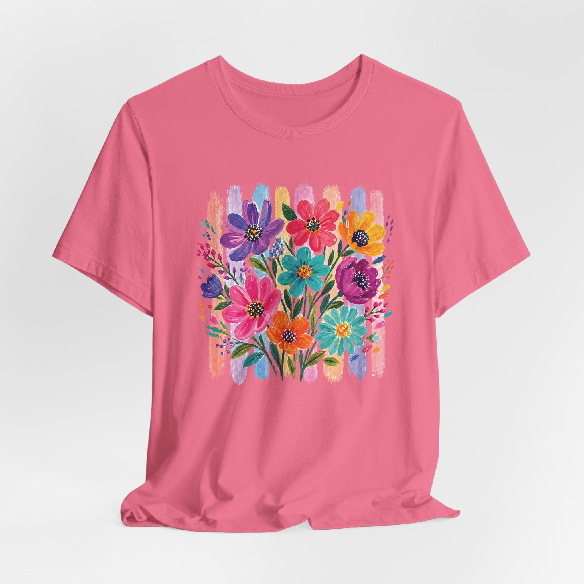 Floral Bouquet Tee — Colorful Painterly Flowers Graphic T-Shirt