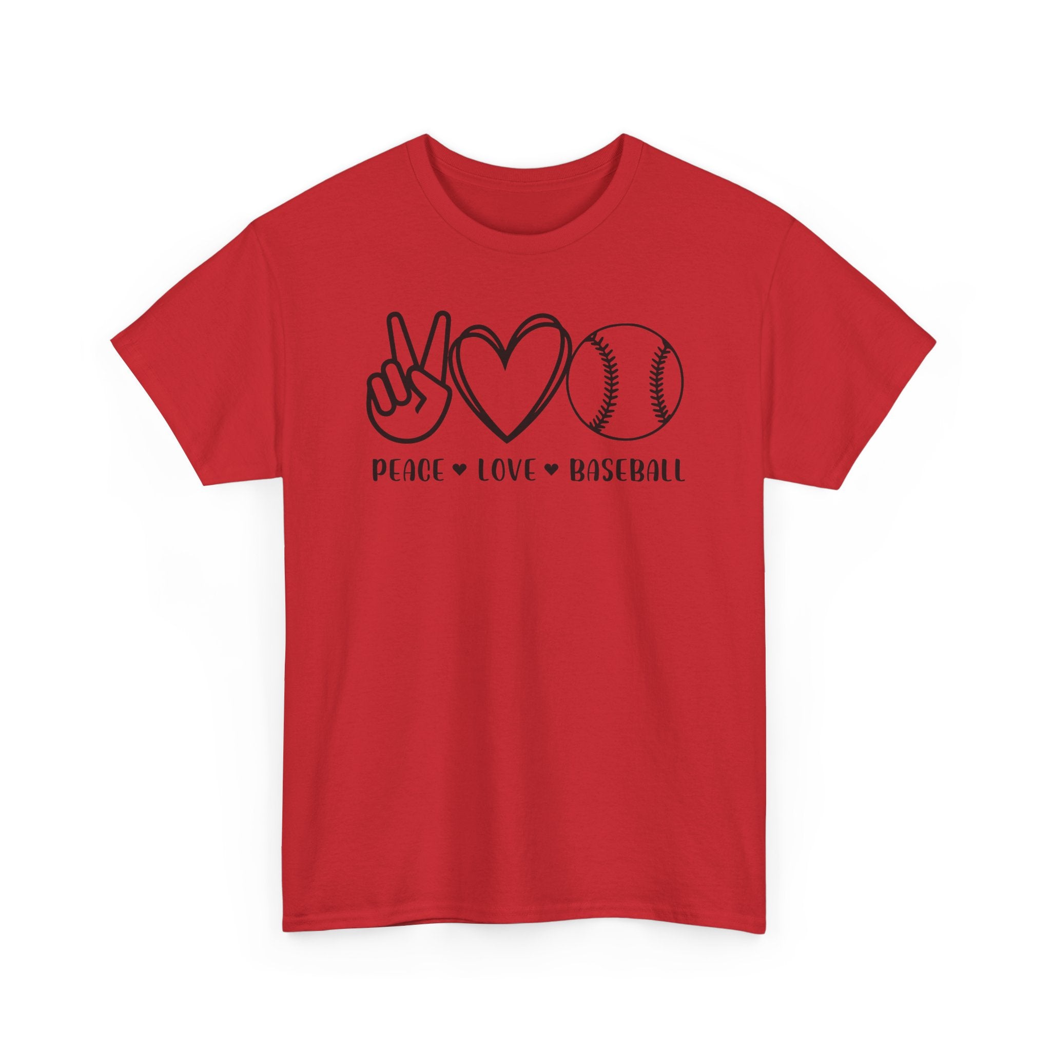 Baseball Peace Love T-Shirt — "Peace • Love • Baseball" Graphic Tee