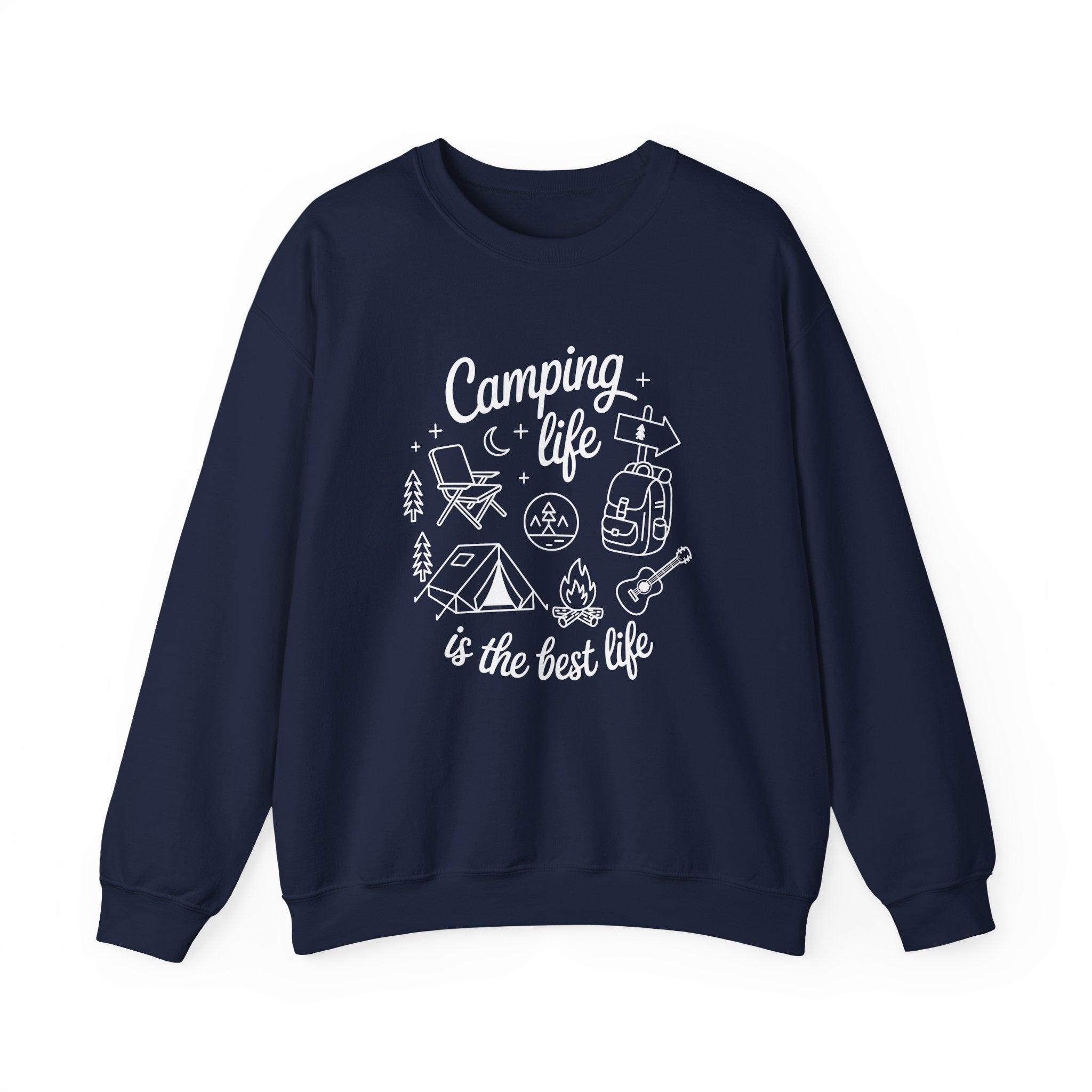 Camping Life Crewneck Sweatshirt — "Camping Life is the Best Life" Outdoor Graphic
