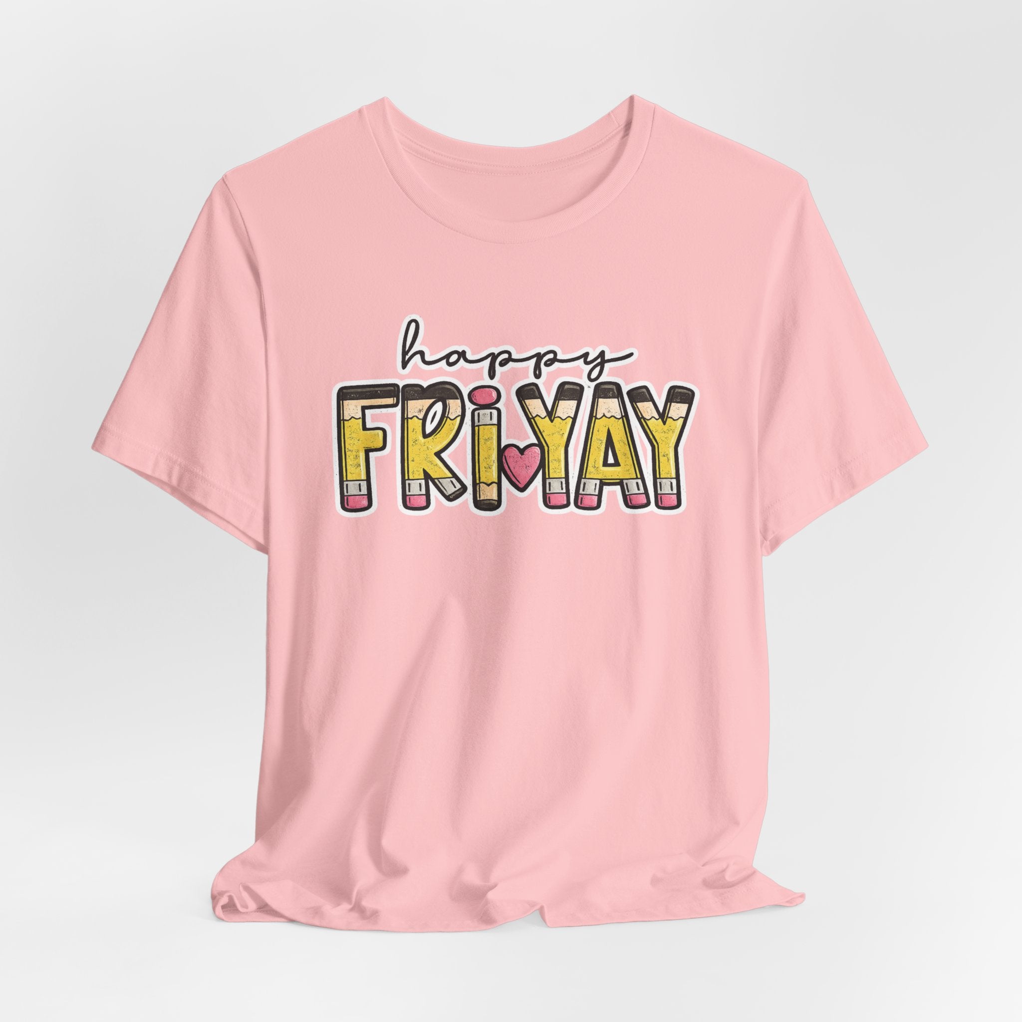 Happy Friyay Teacher Shirt  Friday Teacher Tee  Pencil Graphic T-Shirt