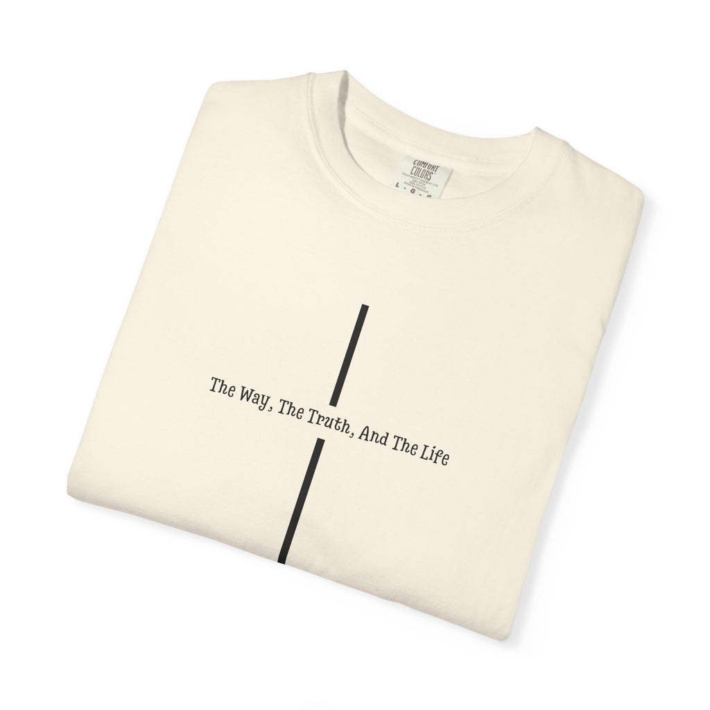 John 14:6 Shirt The Way The Truth The Life, Minimalist Christian Cross Tee, Faith T-Shirt, Scripture Verse Religious Gift