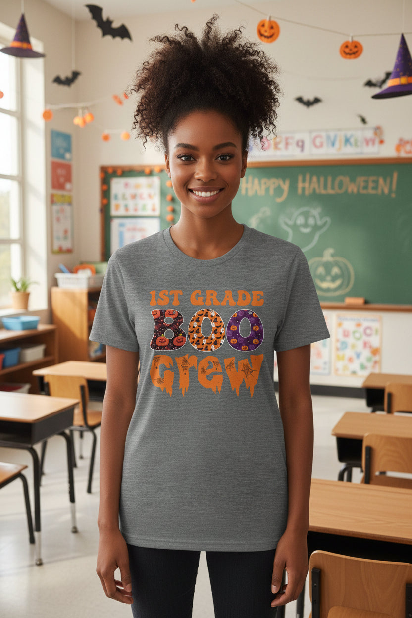 1st Grade Boo Crew Tee — Halloween Classroom Shirt
