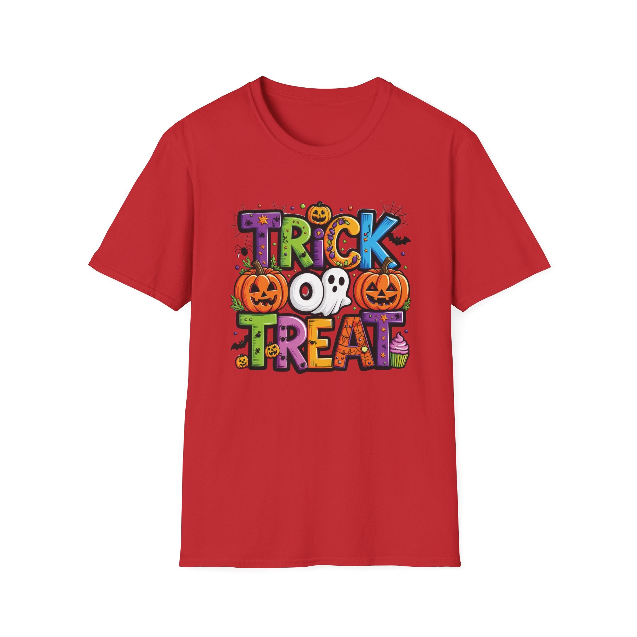 Halloween 'Trick or Treat' Graphic T-Shirt - Cute Pumpkin & Ghost Costume Tee