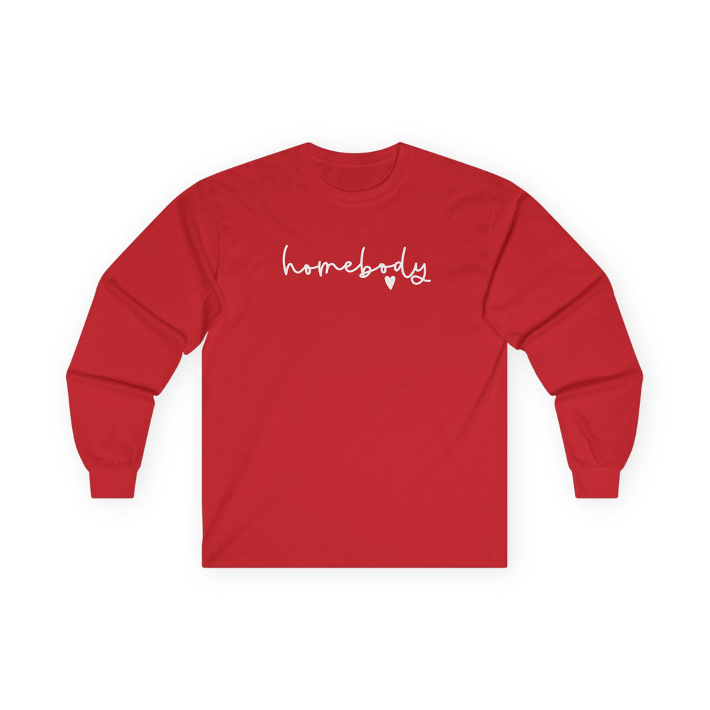 Homebody Script Long Sleeve Tee — Cozy Casual Pullover