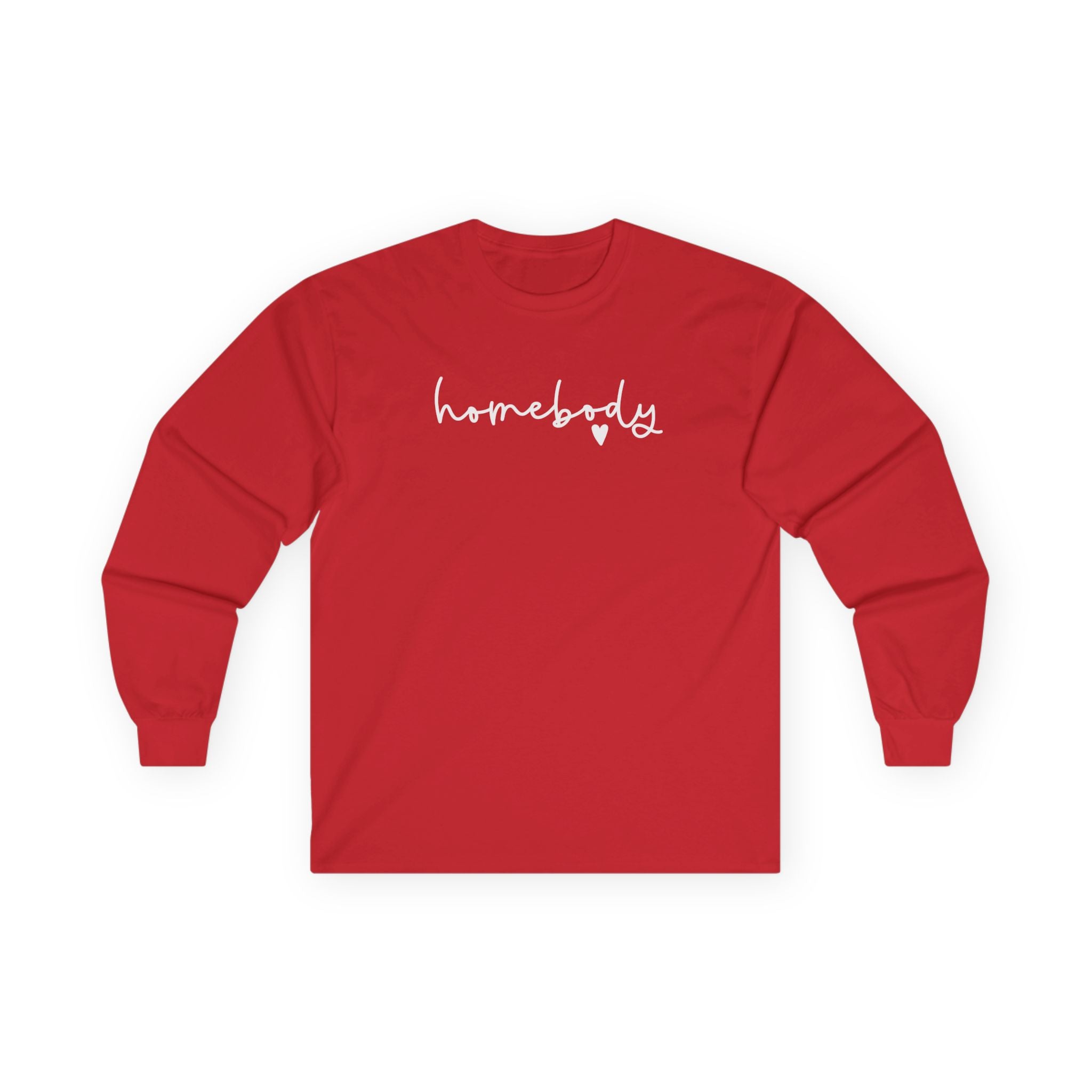 Homebody Script Long Sleeve Tee — Cozy Casual Pullover