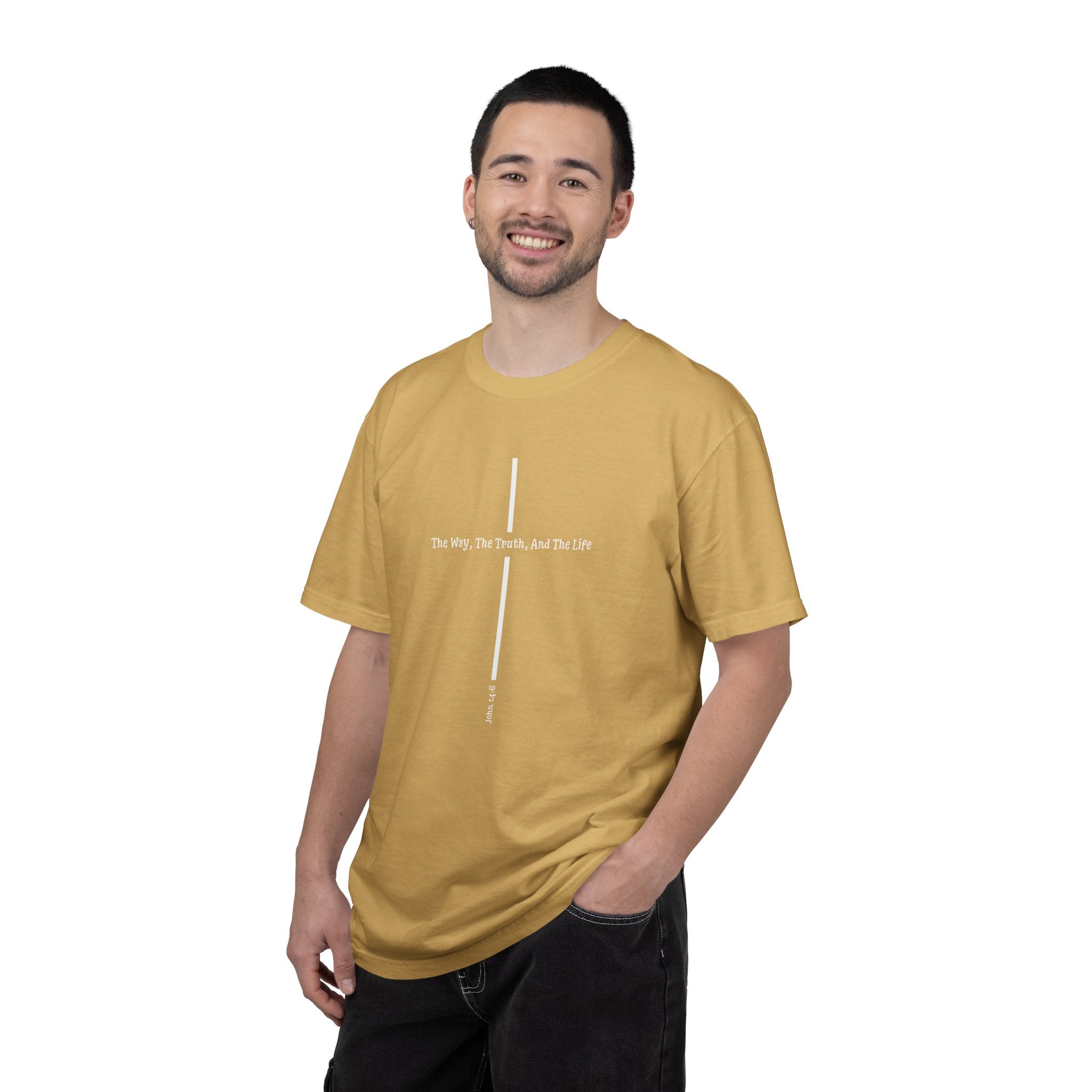 John 14:6 Shirt The Way The Truth The Life, Minimalist Christian Cross Tee, Faith T-Shirt, Scripture Verse Religious Gift