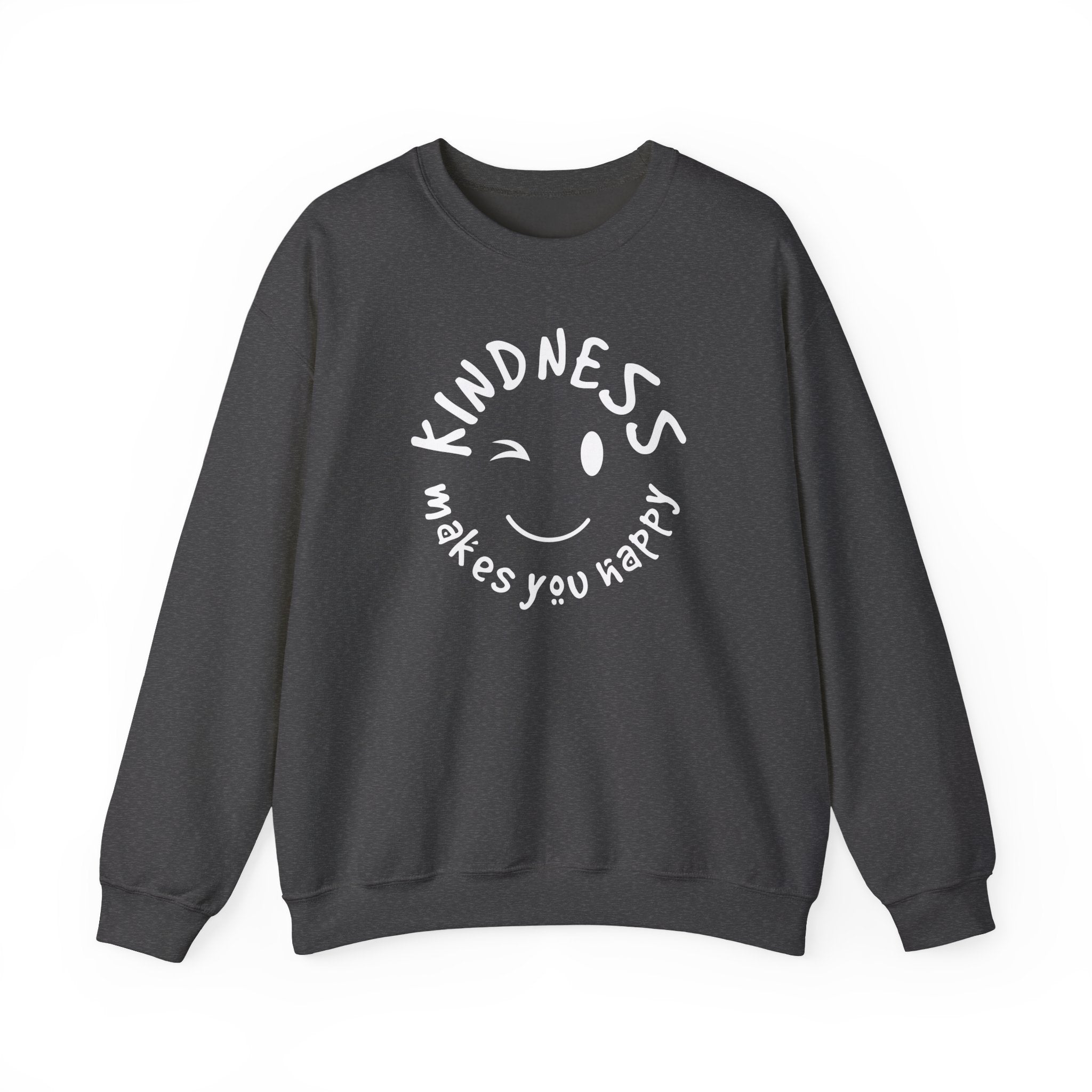 Kindness Makes You Happy Sweatshirt | Positive Quote Pullover | Gildan 18000 Maroon Crewneck | Mental Health Kindness Gift