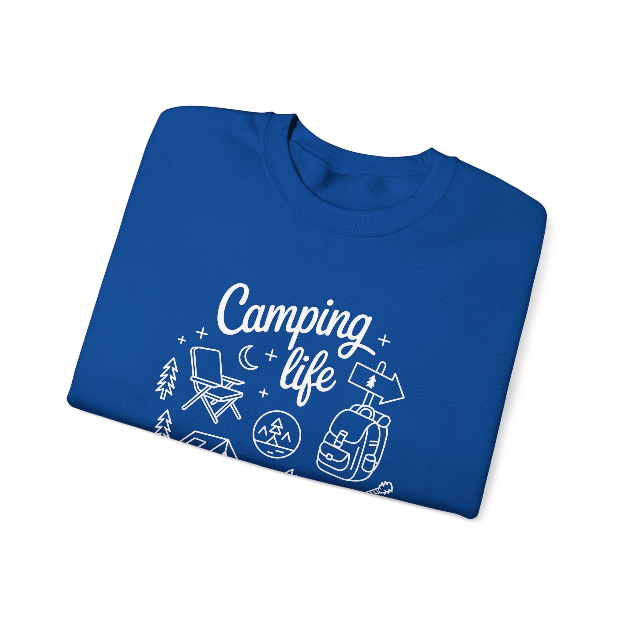 Camping Life Crewneck Sweatshirt — "Camping Life is the Best Life" Outdoor Graphic