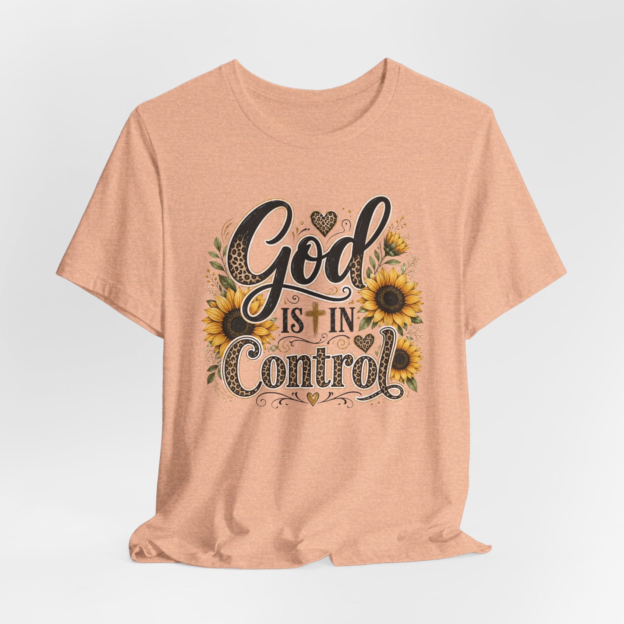 God Is In Control Sunflower Tee — Inspirational Christian T‑Shirt