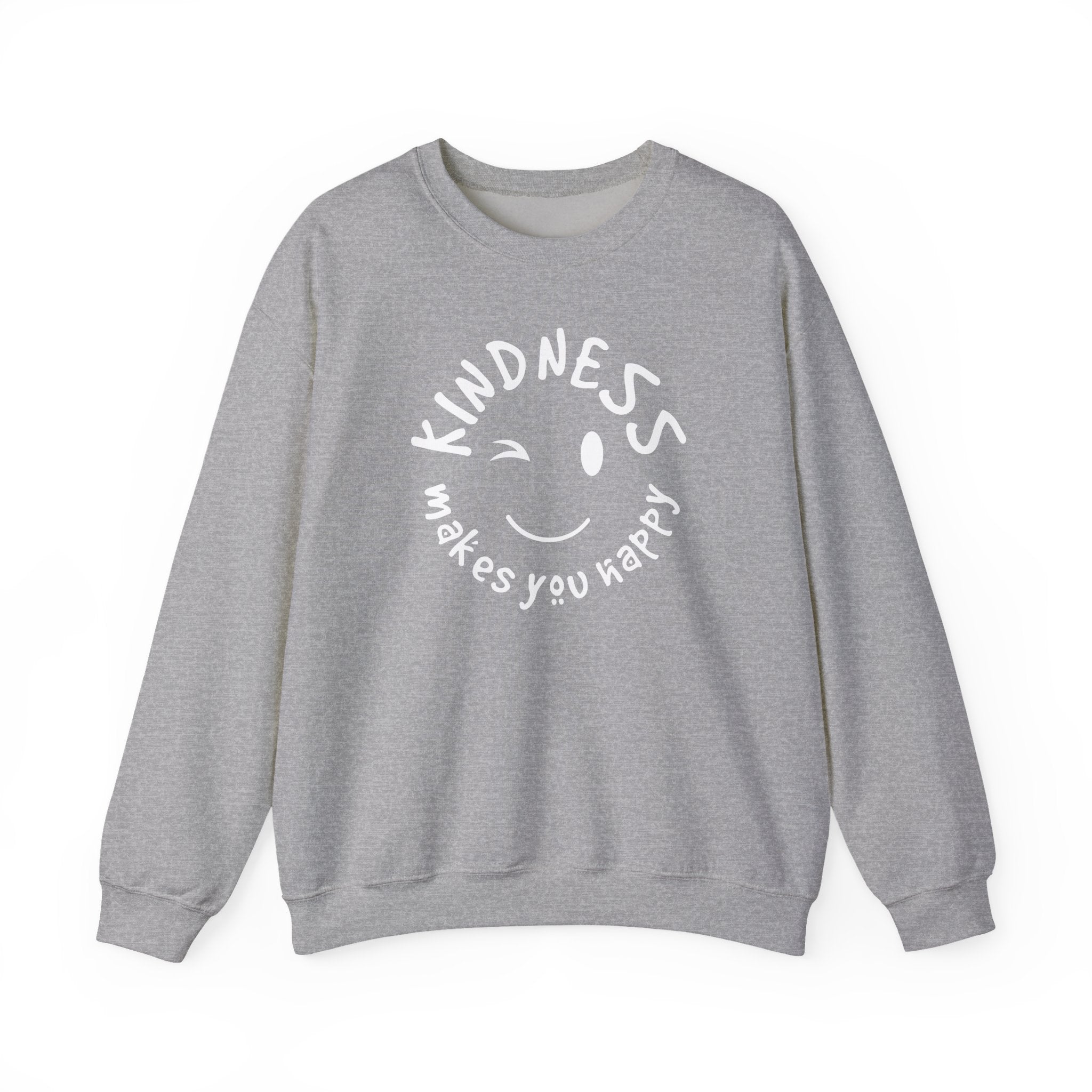Kindness Makes You Happy Sweatshirt | Positive Quote Pullover | Gildan 18000 Maroon Crewneck | Mental Health Kindness Gift