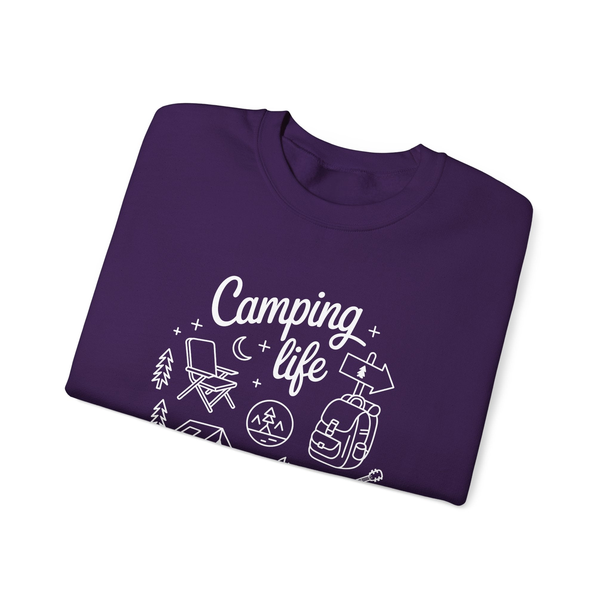 Camping Life Crewneck Sweatshirt — "Camping Life is the Best Life" Outdoor Graphic