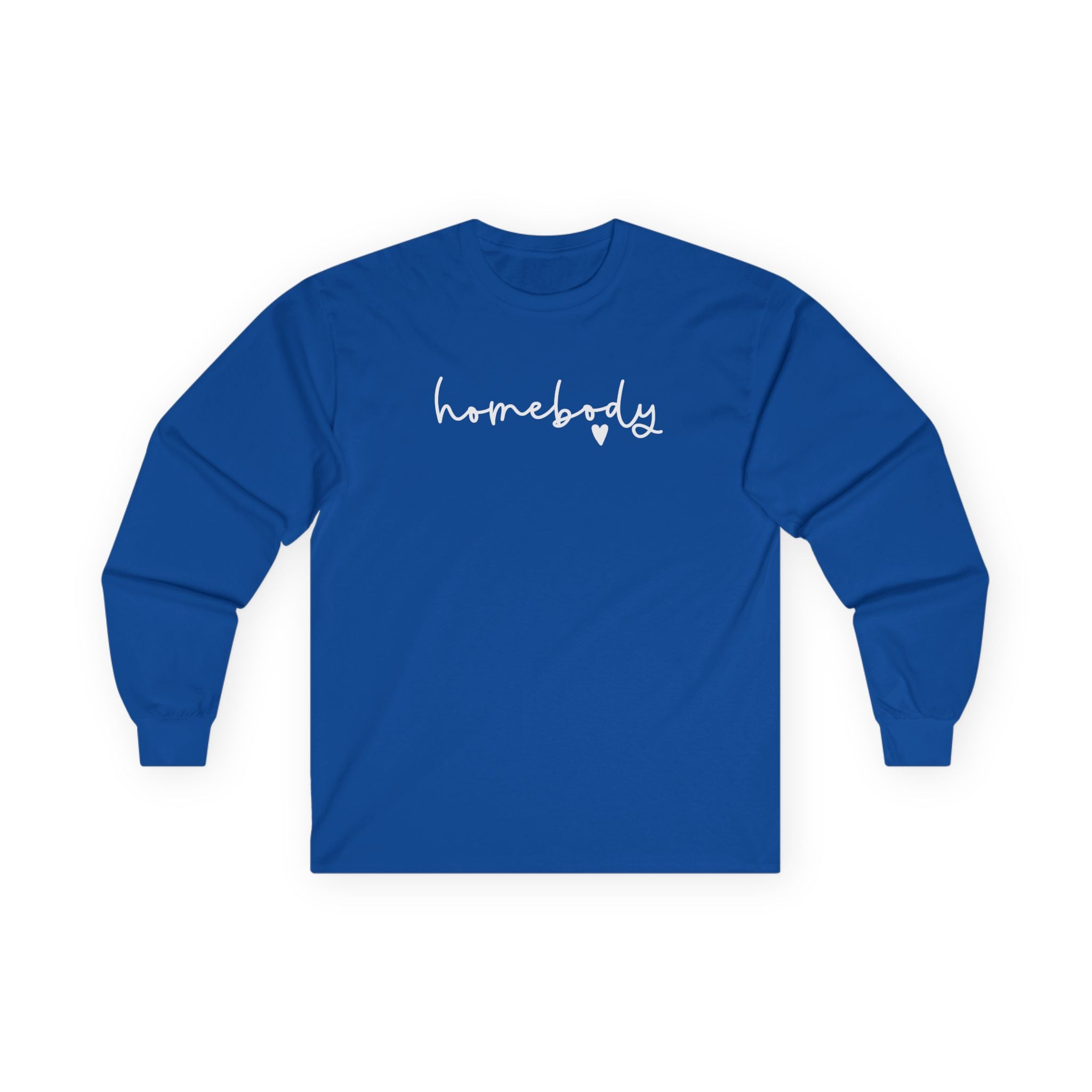 Homebody Script Long Sleeve Tee — Cozy Casual Pullover