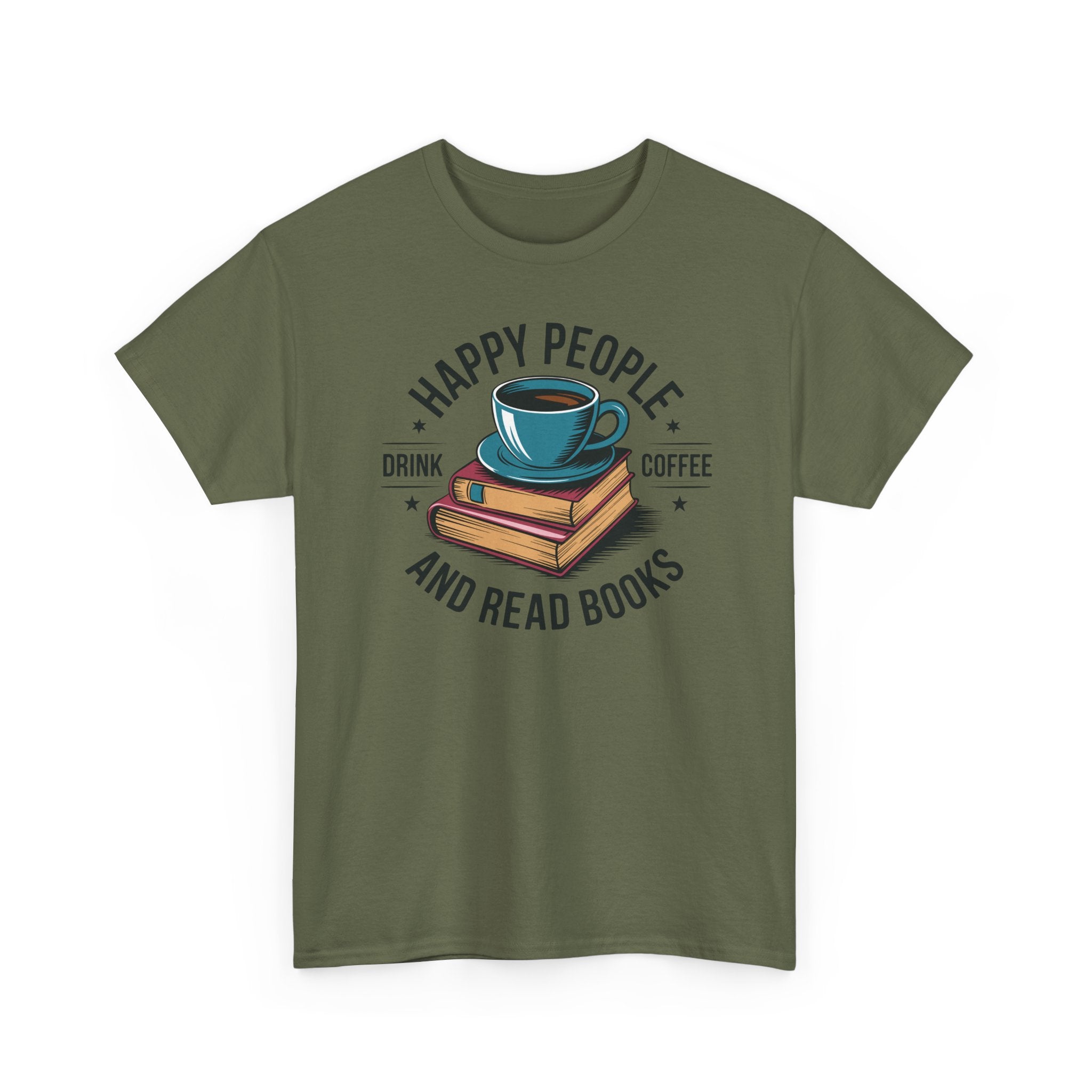 Coffee & Books T‑Shirt — "Happy People Drink Coffee and Read Books" Cozy Reading Tee