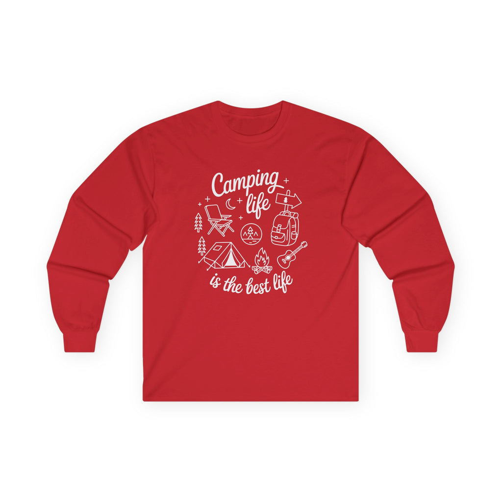 Camping Life Long Sleeve Tee – "Camping life is the best life" Outdoor Graphic Shirt