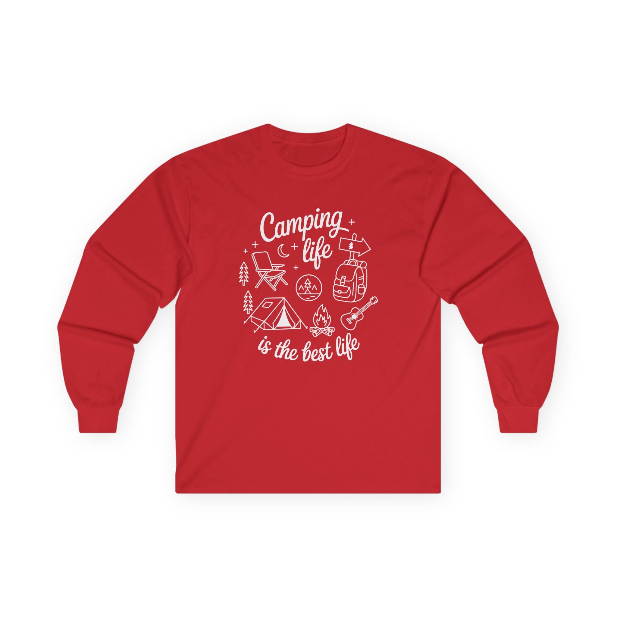 Camping Life Long Sleeve Tee – "Camping life is the best life" Outdoor Graphic Shirt