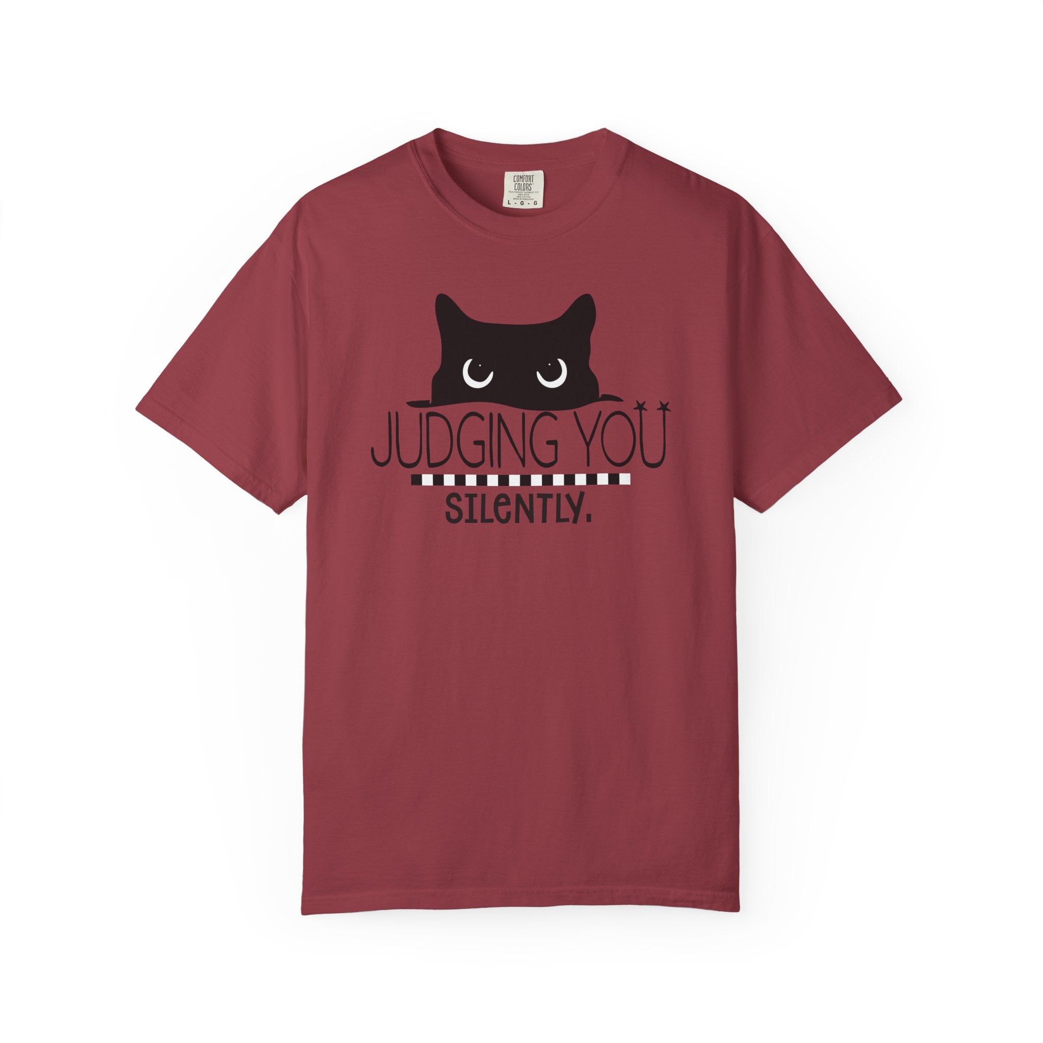 Black Cat 'Judging You Silently' T-Shirt | Funny Cat Tee