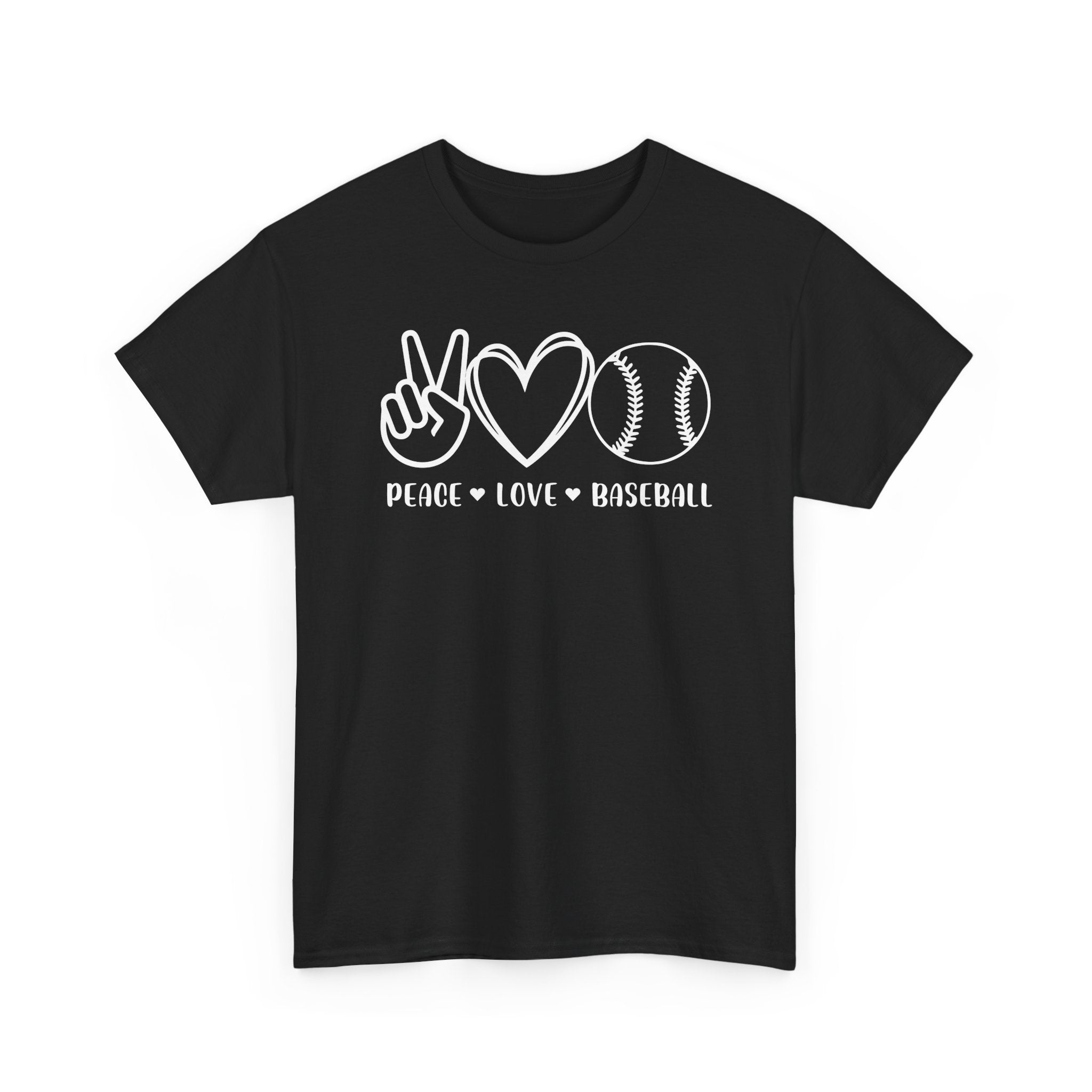 Baseball Peace Love T-Shirt — "Peace • Love • Baseball" Graphic Tee
