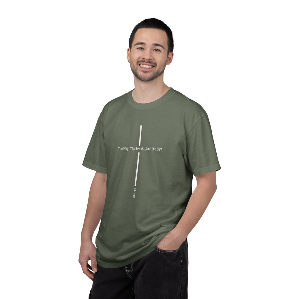 John 14:6 Shirt The Way The Truth The Life, Minimalist Christian Cross Tee, Faith T-Shirt, Scripture Verse Religious Gift