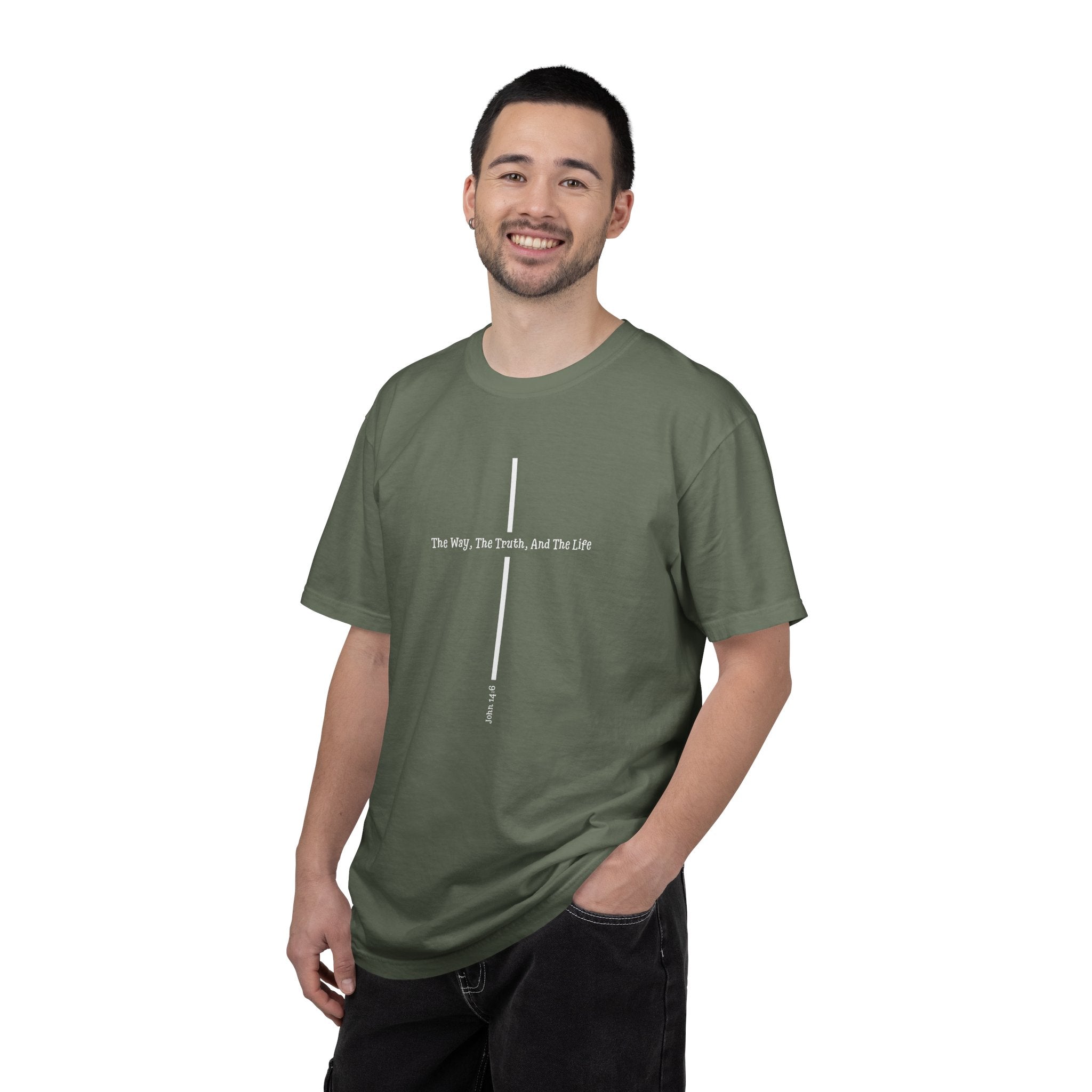 John 14:6 Shirt The Way The Truth The Life, Minimalist Christian Cross Tee, Faith T-Shirt, Scripture Verse Religious Gift