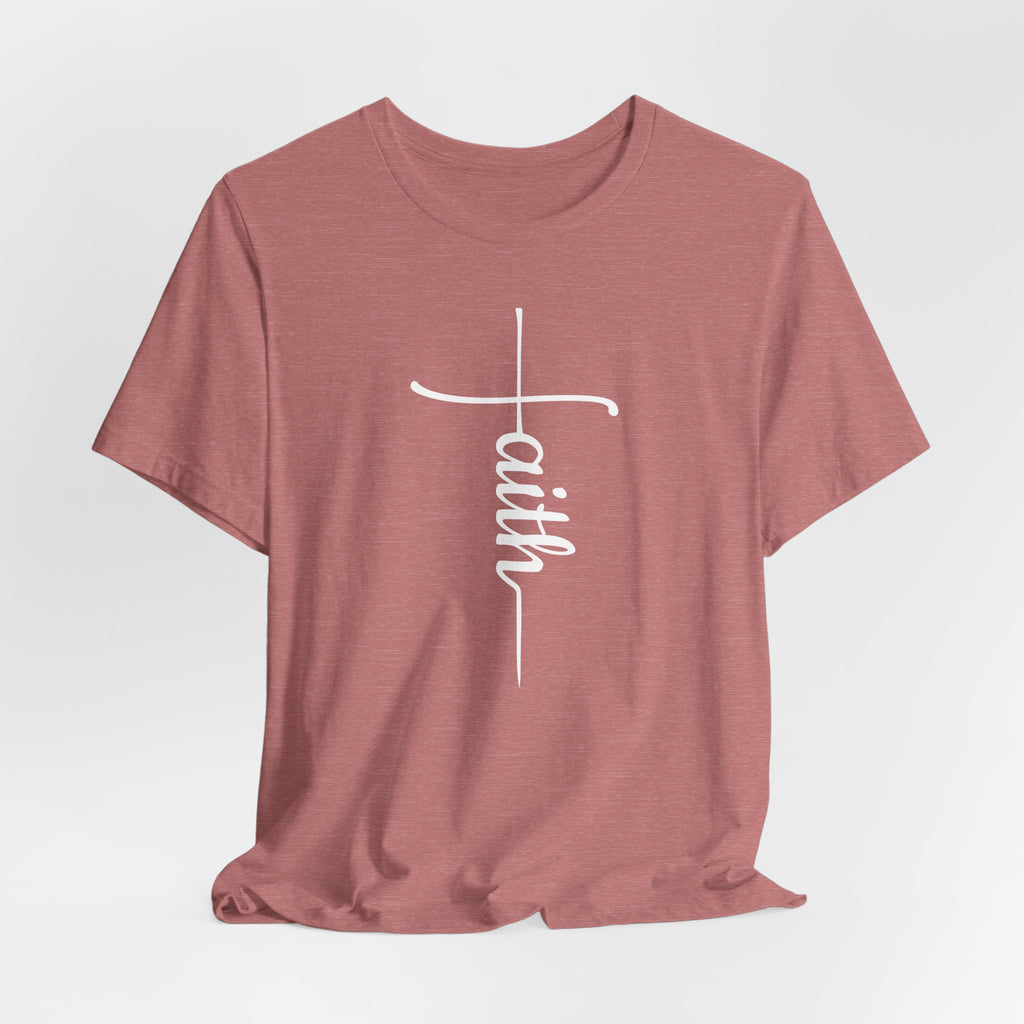 Faith Cross Shirt, Christian T-Shirt, Minimalist Scripture Tee, Bella Canvas 3001 Unisex, Religious Gift for Women Men