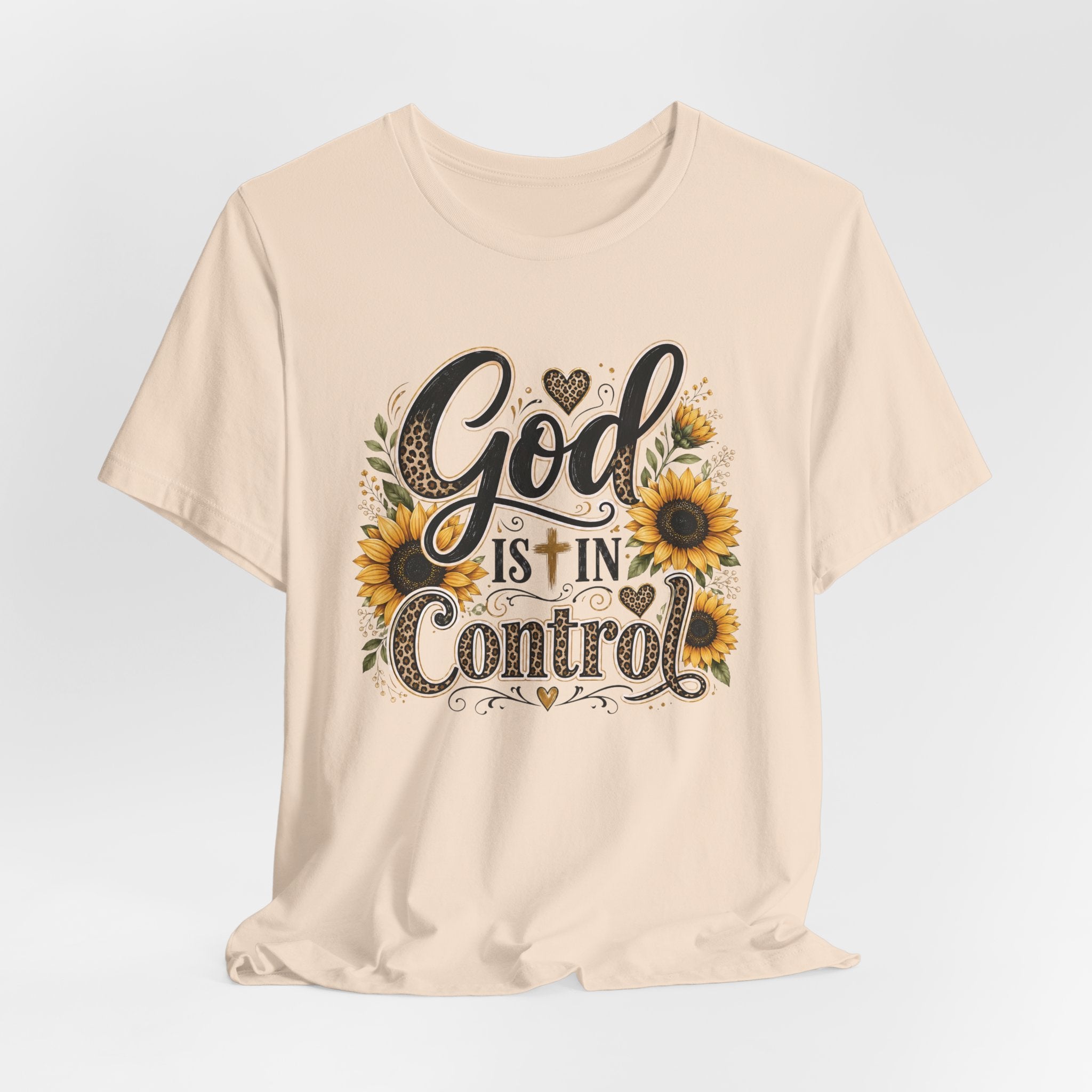 God Is In Control Sunflower Tee — Inspirational Christian T‑Shirt