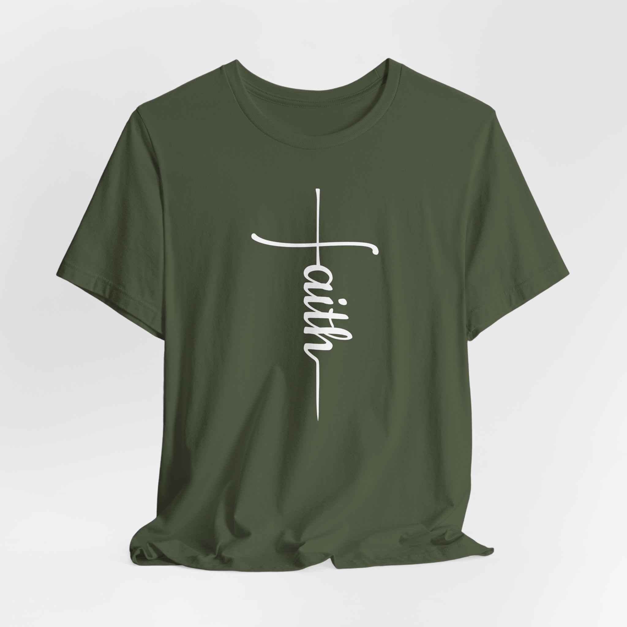Faith Cross Shirt, Christian T-Shirt, Minimalist Scripture Tee, Bella Canvas 3001 Unisex, Religious Gift for Women Men