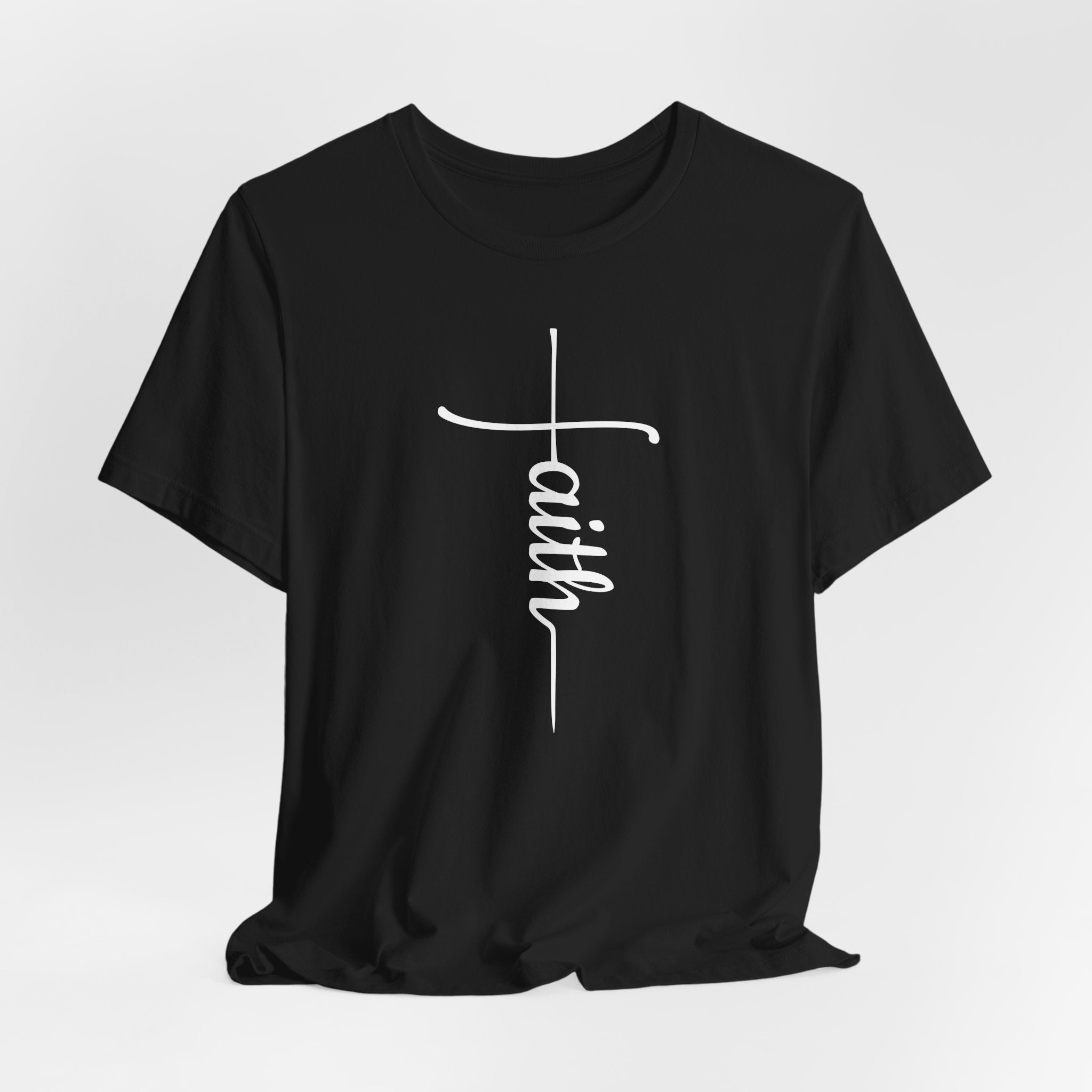 Faith Cross Shirt, Christian T-Shirt, Minimalist Scripture Tee, Bella Canvas 3001 Unisex, Religious Gift for Women Men