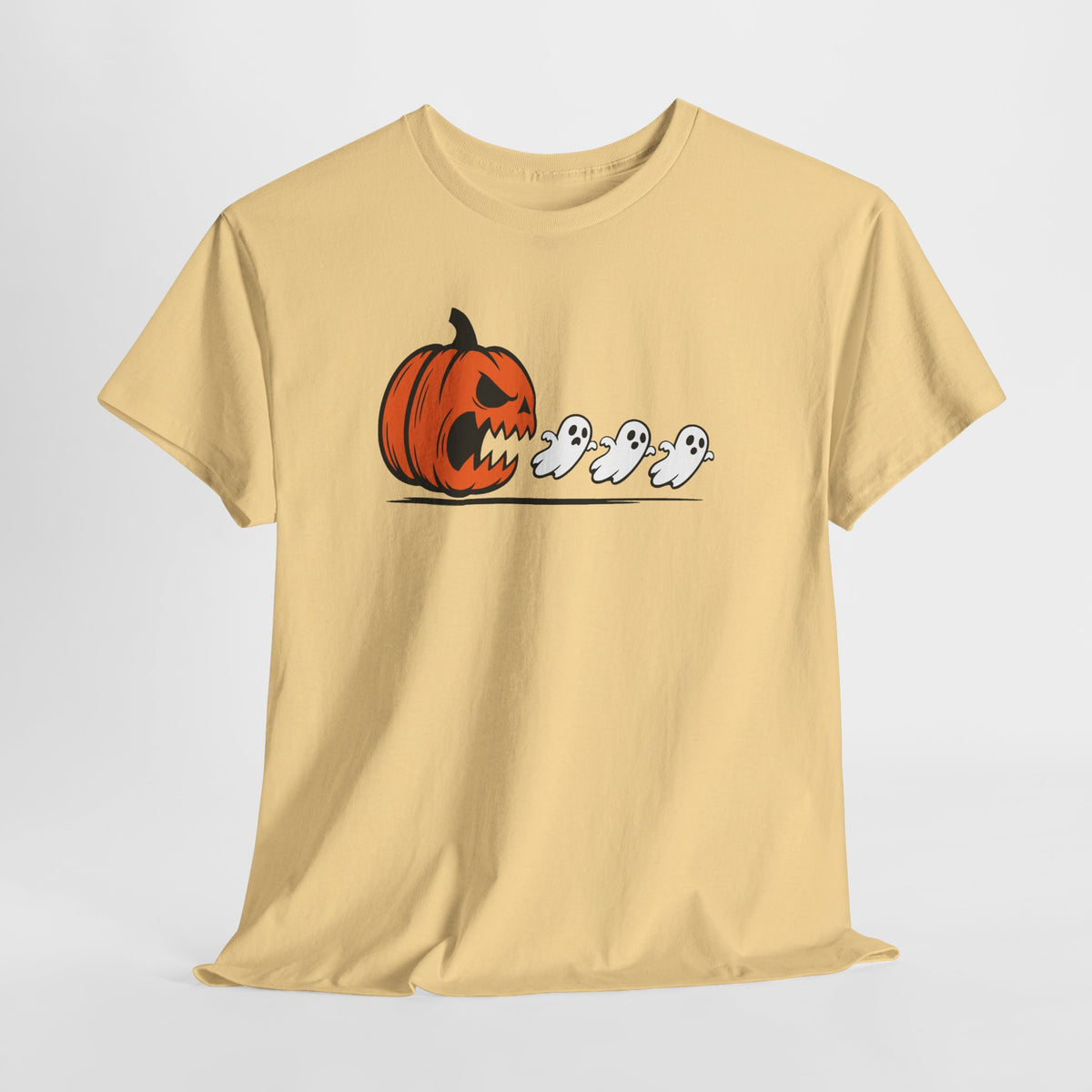 Halloween Pumpkin & Ghosts Tee — Spooky Cute Fall T-Shirt