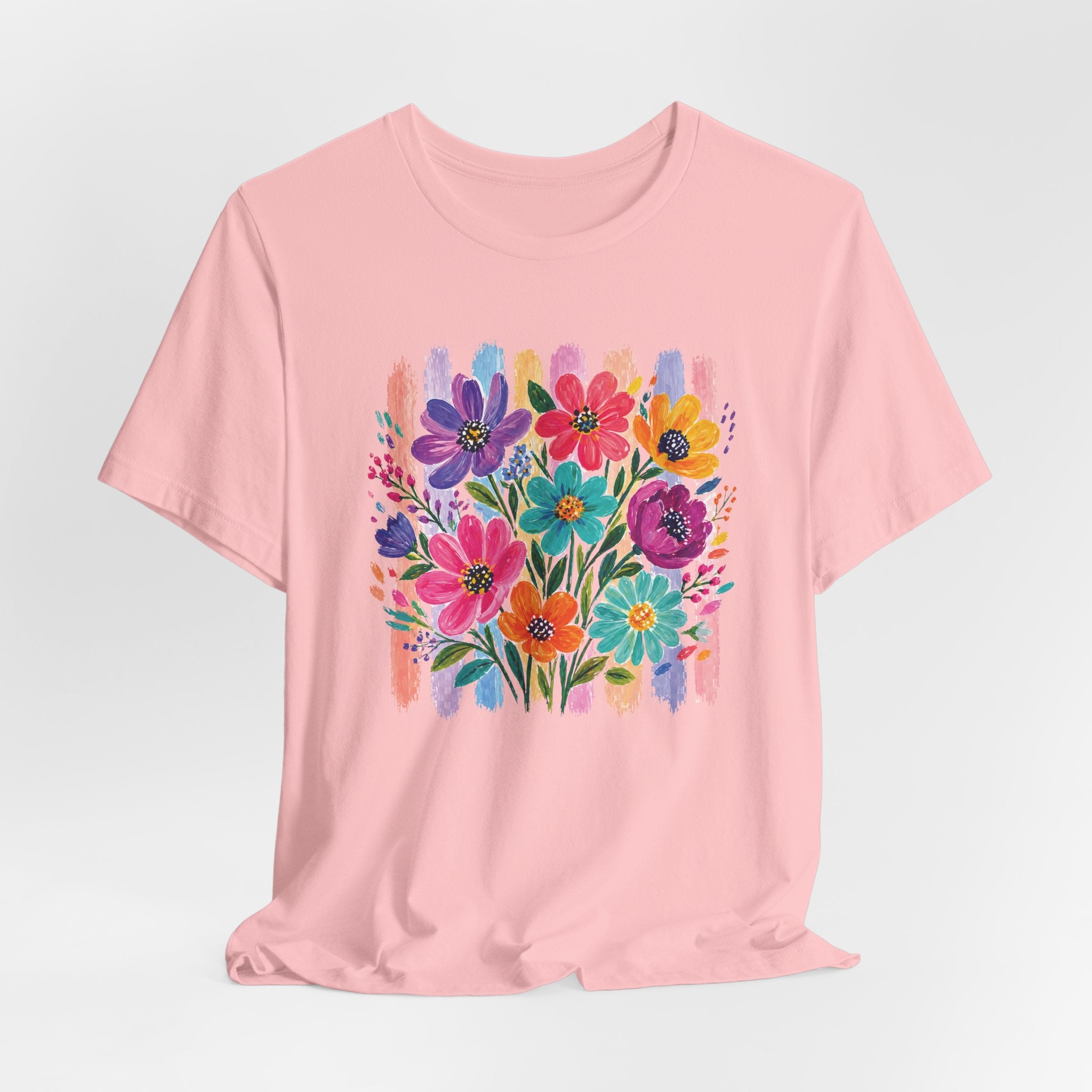 Floral Bouquet Tee — Colorful Painterly Flowers Graphic T-Shirt