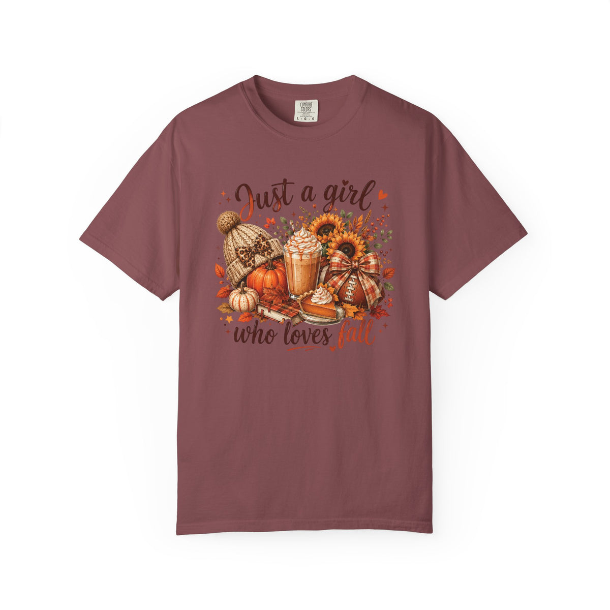 Fall Coffee T-Shirt — "Just a girl who loves fall" Pumpkin Spice Tee