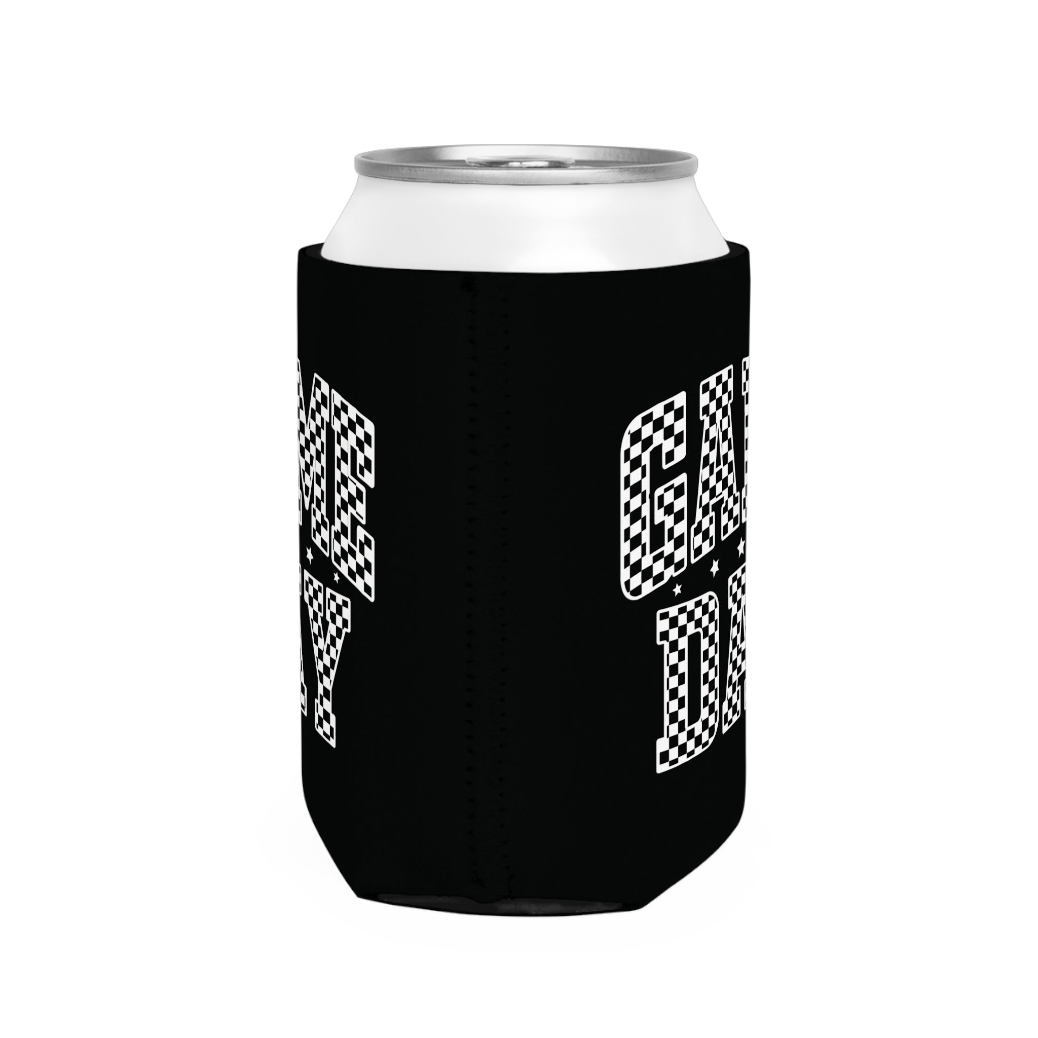 Game Day Checkerboard Can Cooler Sleeve | Koozie